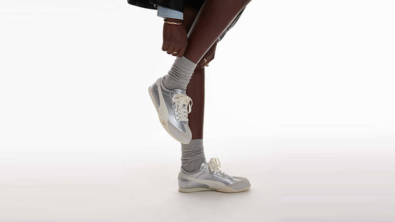 PUMA Bella Leather Silver White 402186-06 front