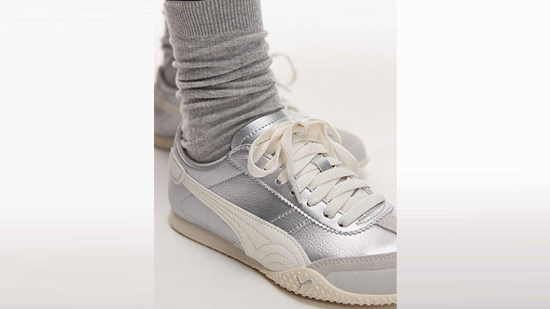 PUMA Bella Leather Silver White 402186-06 side
