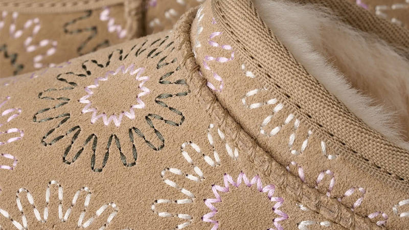 UGG Classic Micro Sun Stitch Slipper Mustard Seed Detail