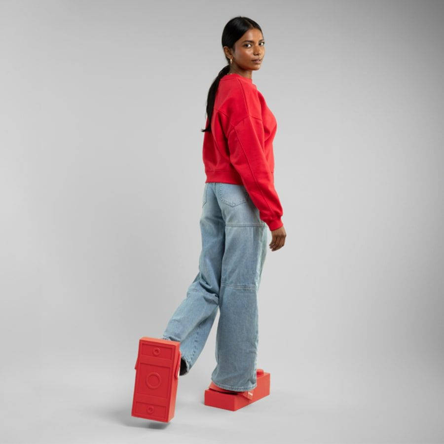 Crocs Brick Clog LEGO Red 211719-5DJ on foot back
