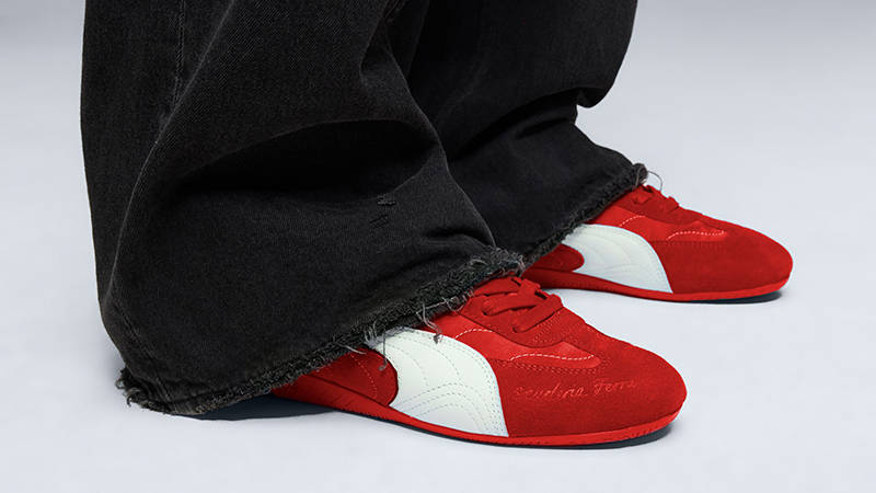 Ferrari Monza x PUMA Speedcat Rosso Corsa White 309077-01 on foot side