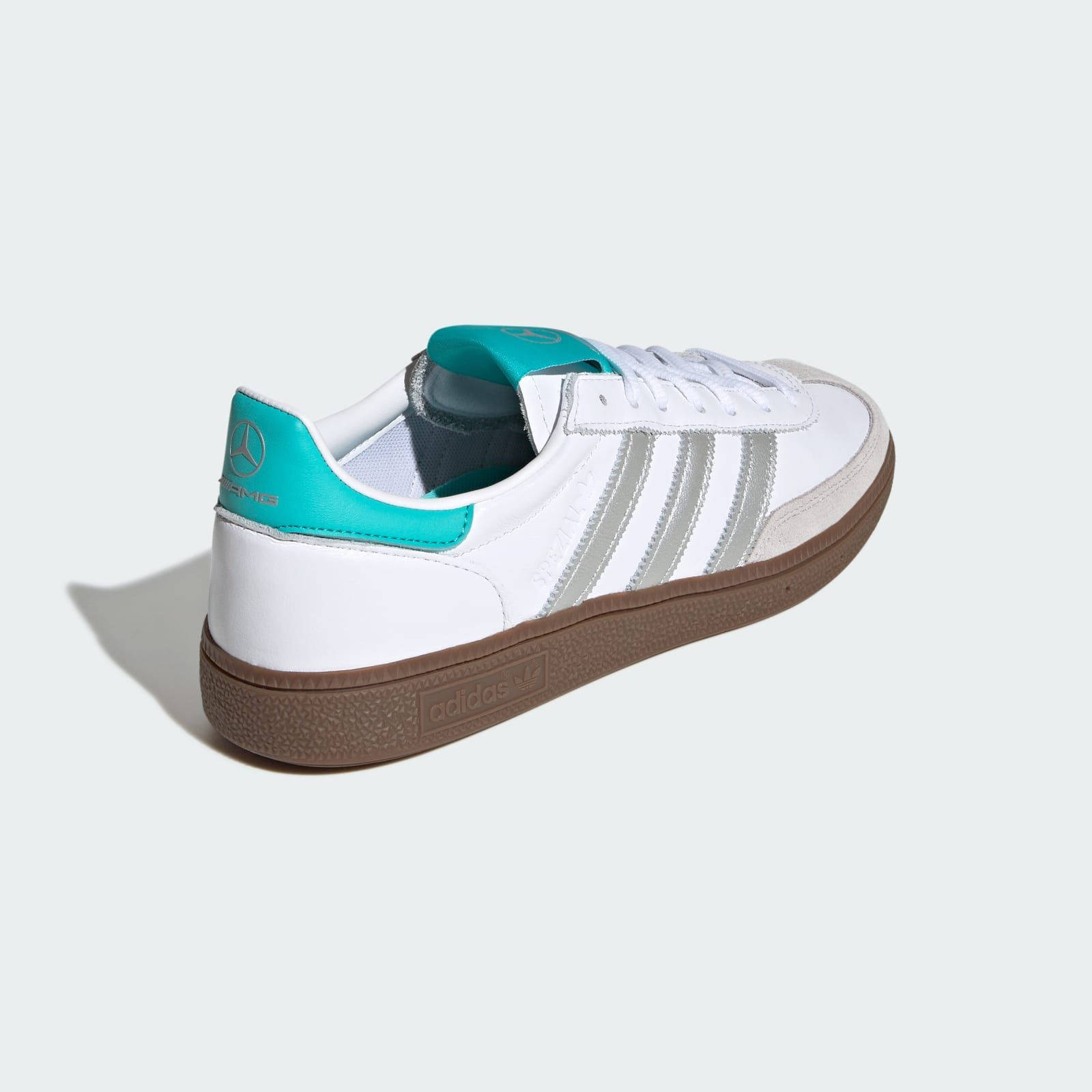 Mercedes-AMG F1 x adidas Handball Spezial White Silver KJ1178 back