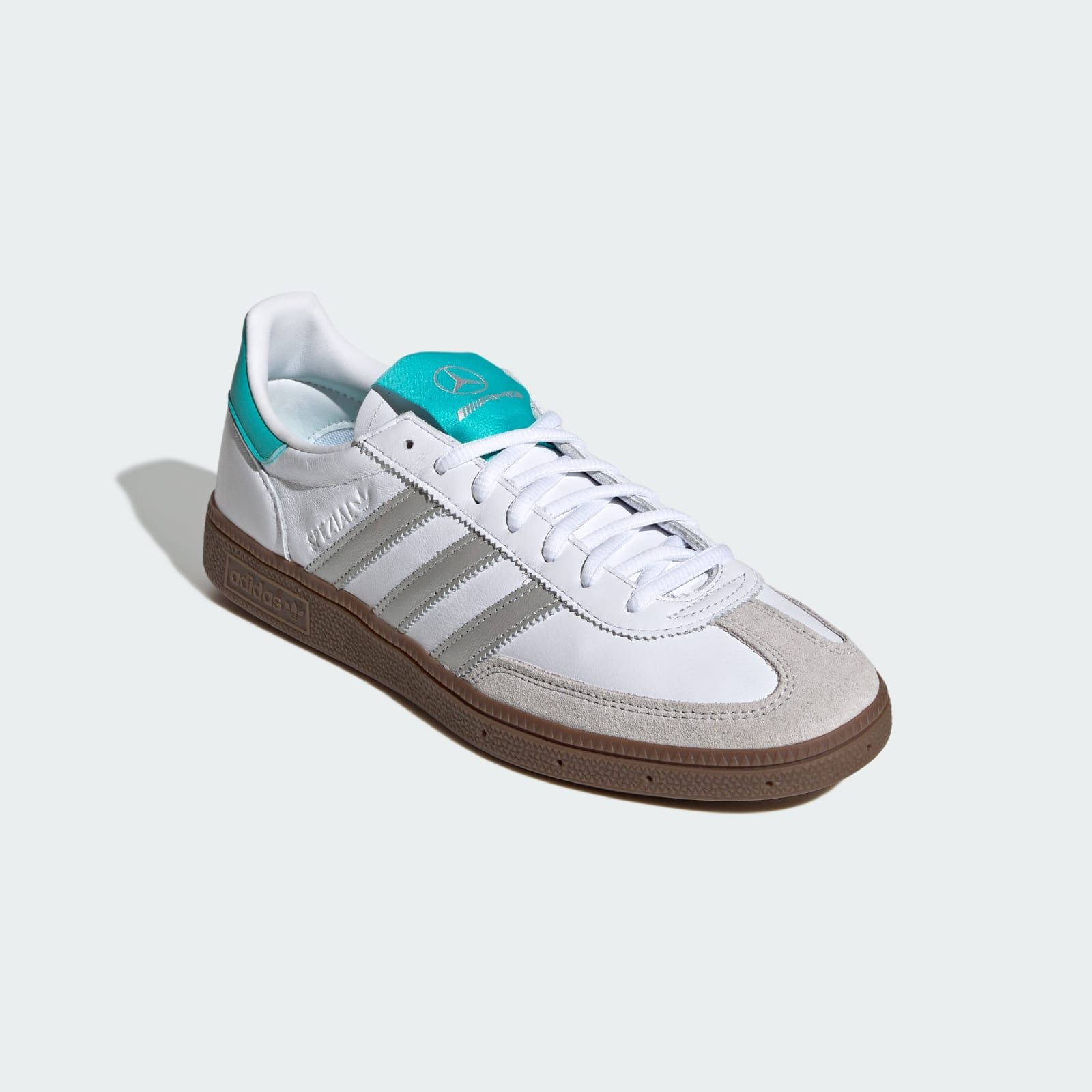 Mercedes-AMG F1 x adidas Handball Spezial White Silver KJ1178 front