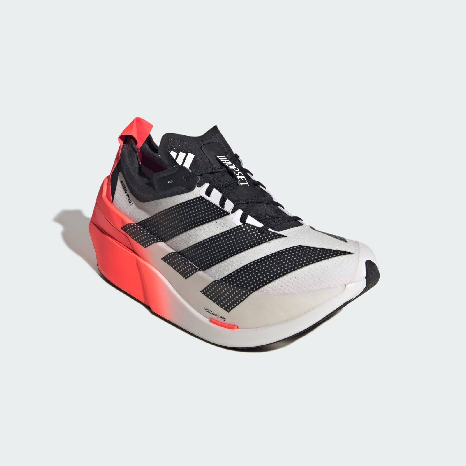 adidas Adizero Dropset Elite White Solar Red LA6218 front