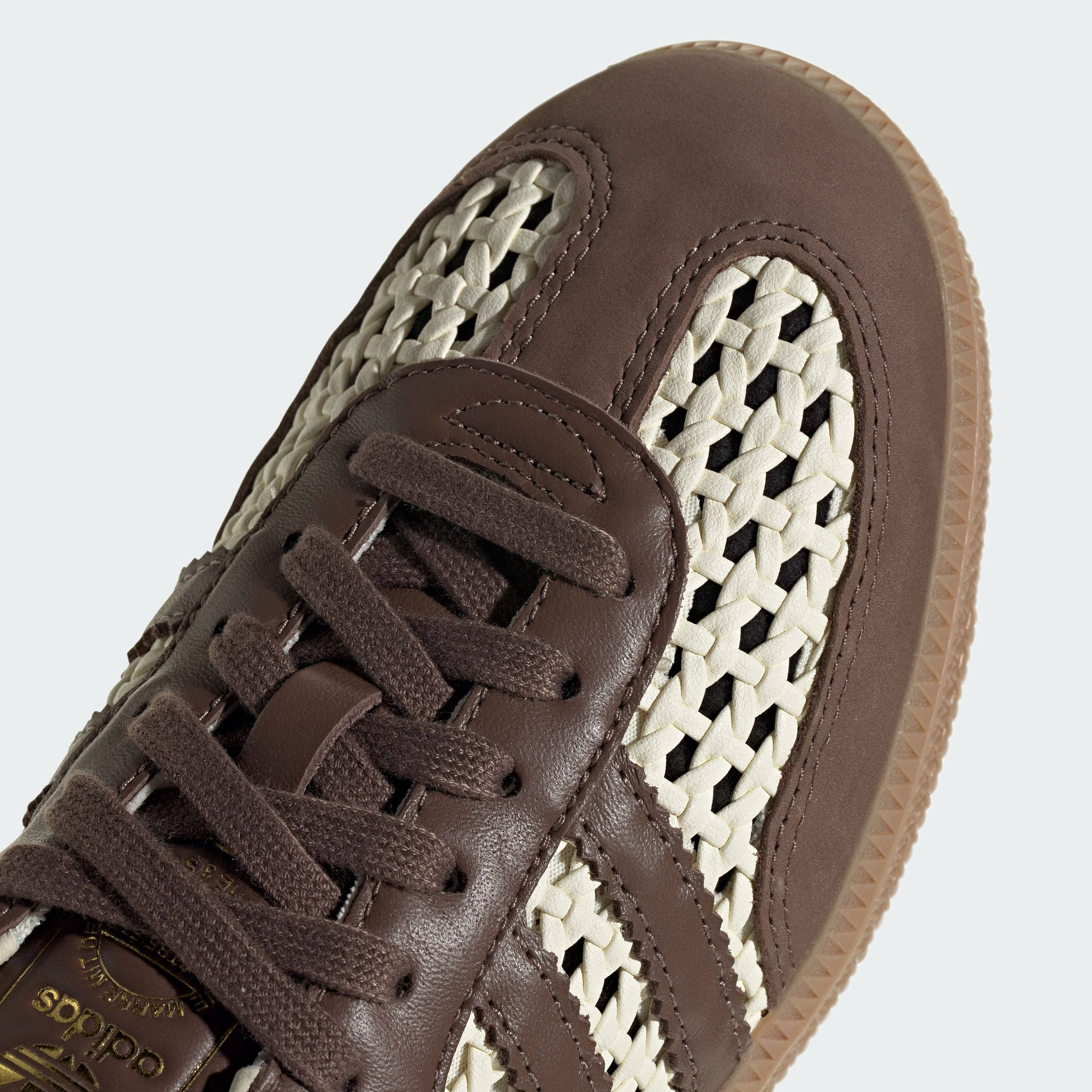 adidas Samba Basketweave Brown Cream IH9373 toe