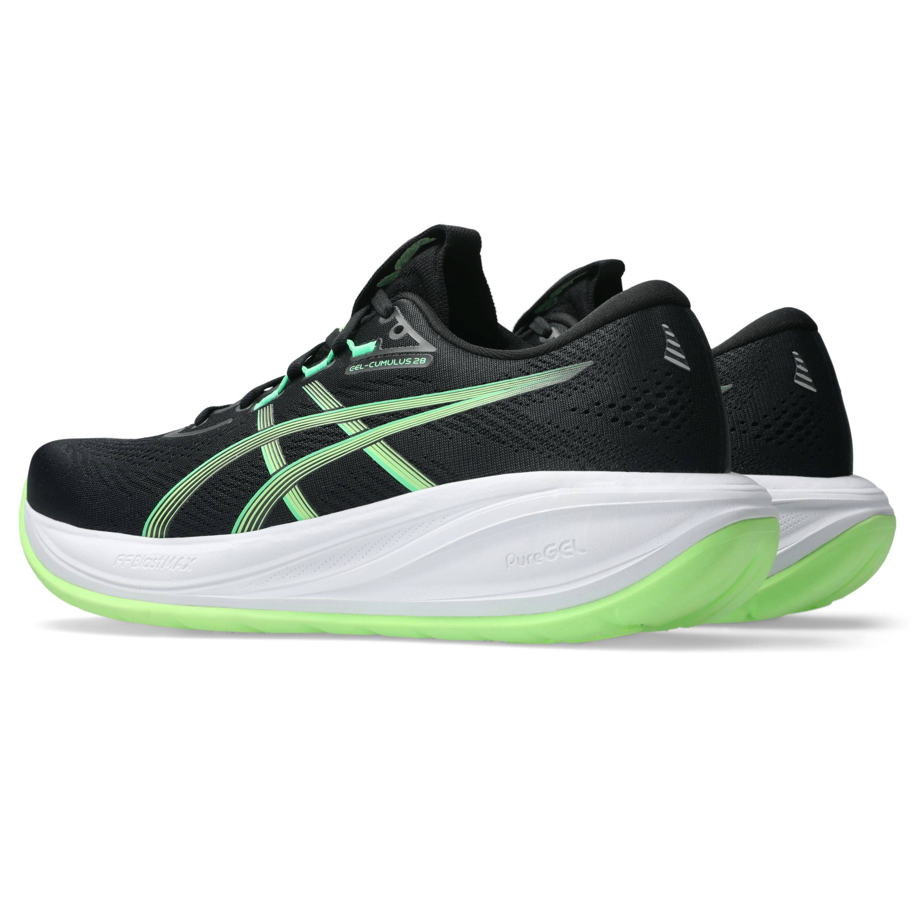 ASICS GEL-Cumulus 28 Black Illuminate Green 1011C143-001 side