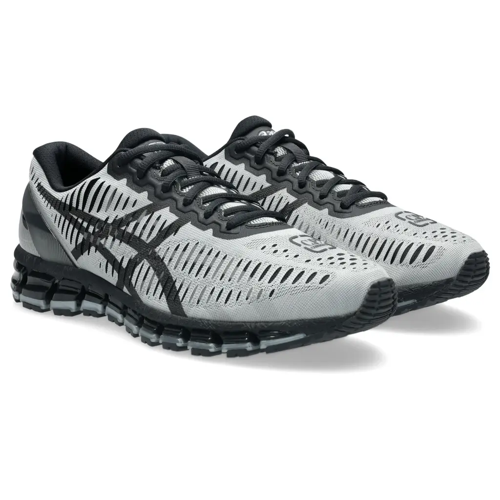 C.P. Company x ASICS Gel-Quantum 360 Silver Caviar 1203A689-021 hero image showing pure silver jacquard mesh upper and C.P. Company toe logo