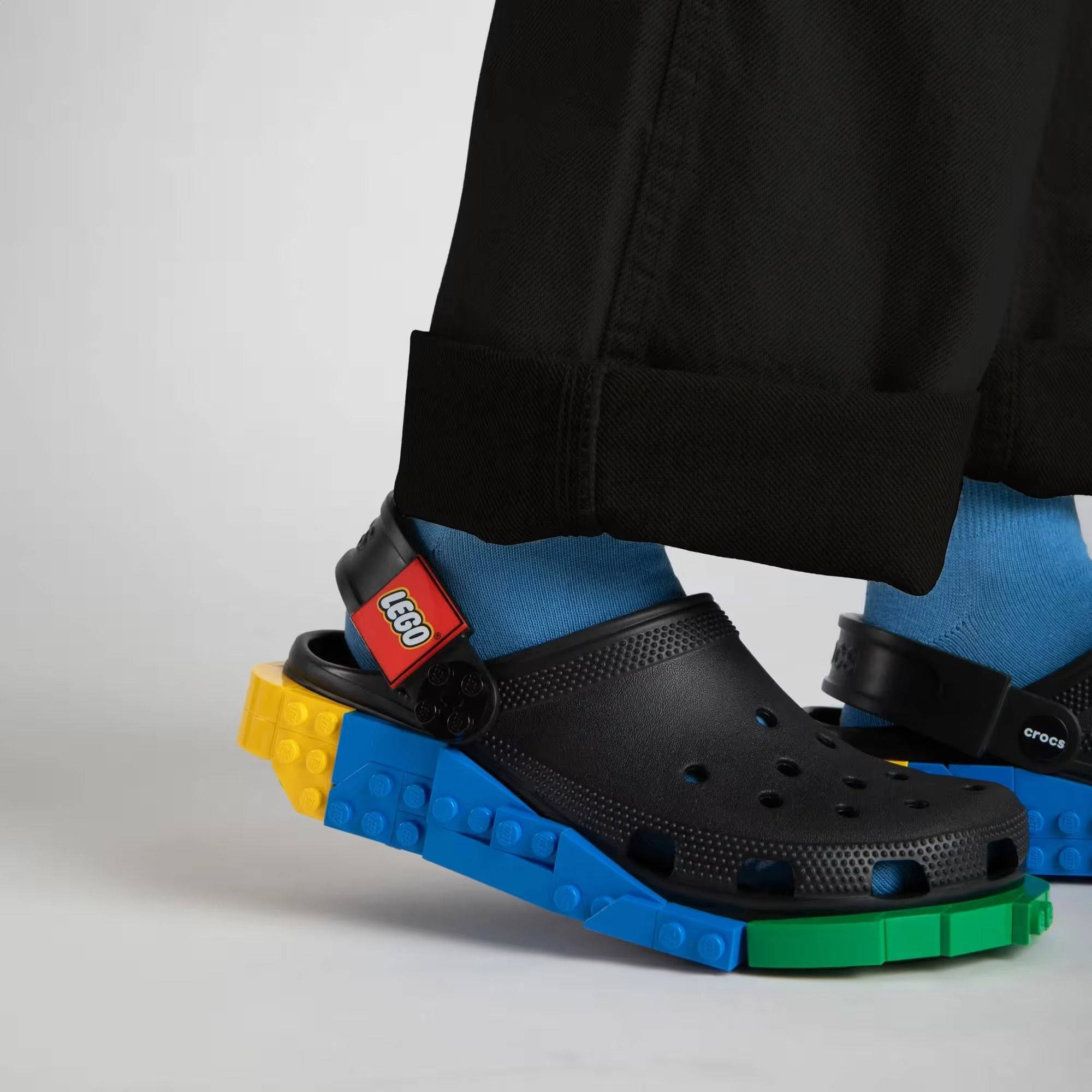 LEGO x Crocs Classic Clog Black Multi 211873-001 on foot side
