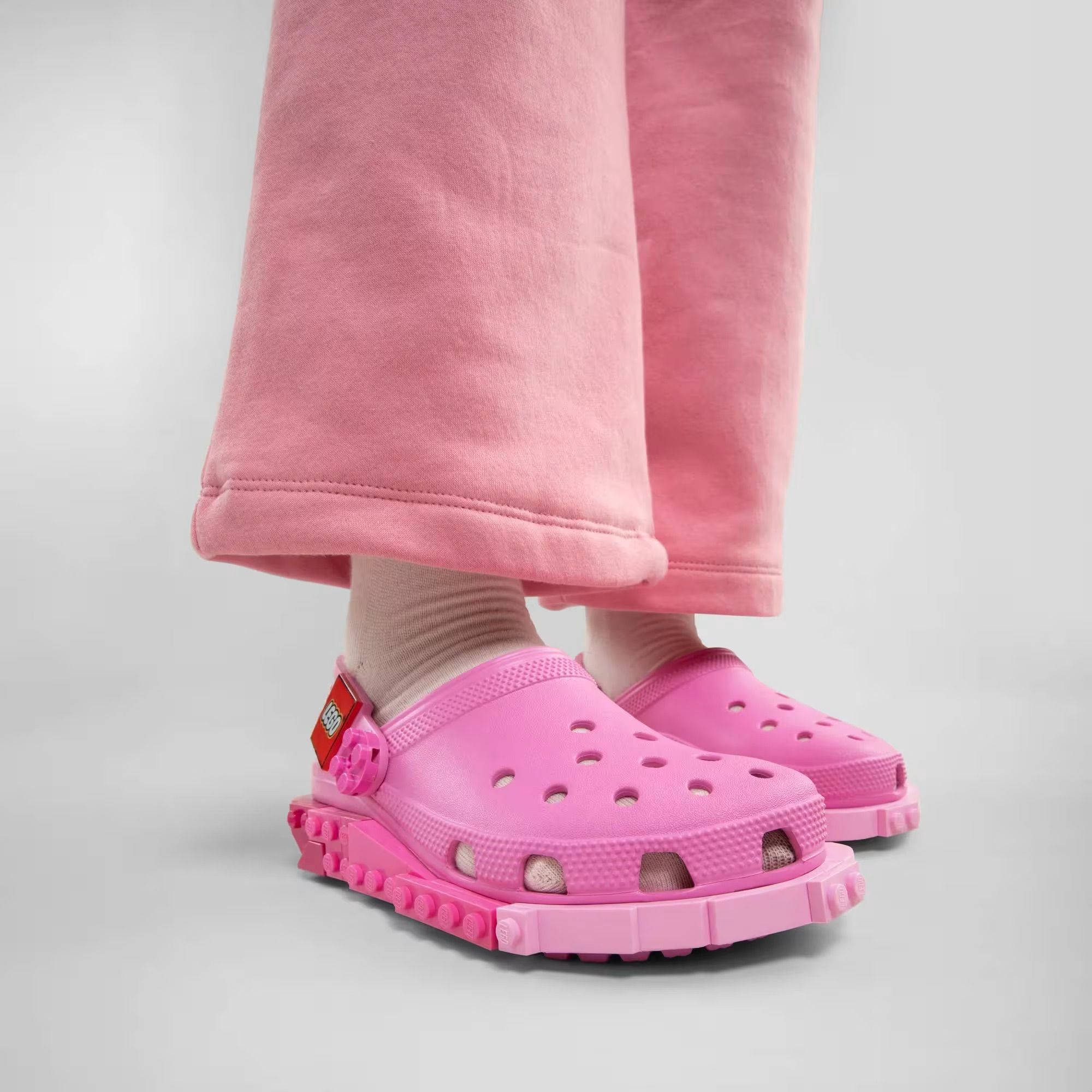 LEGO x Crocs Classic Clog Pink 211874-6SW on foot