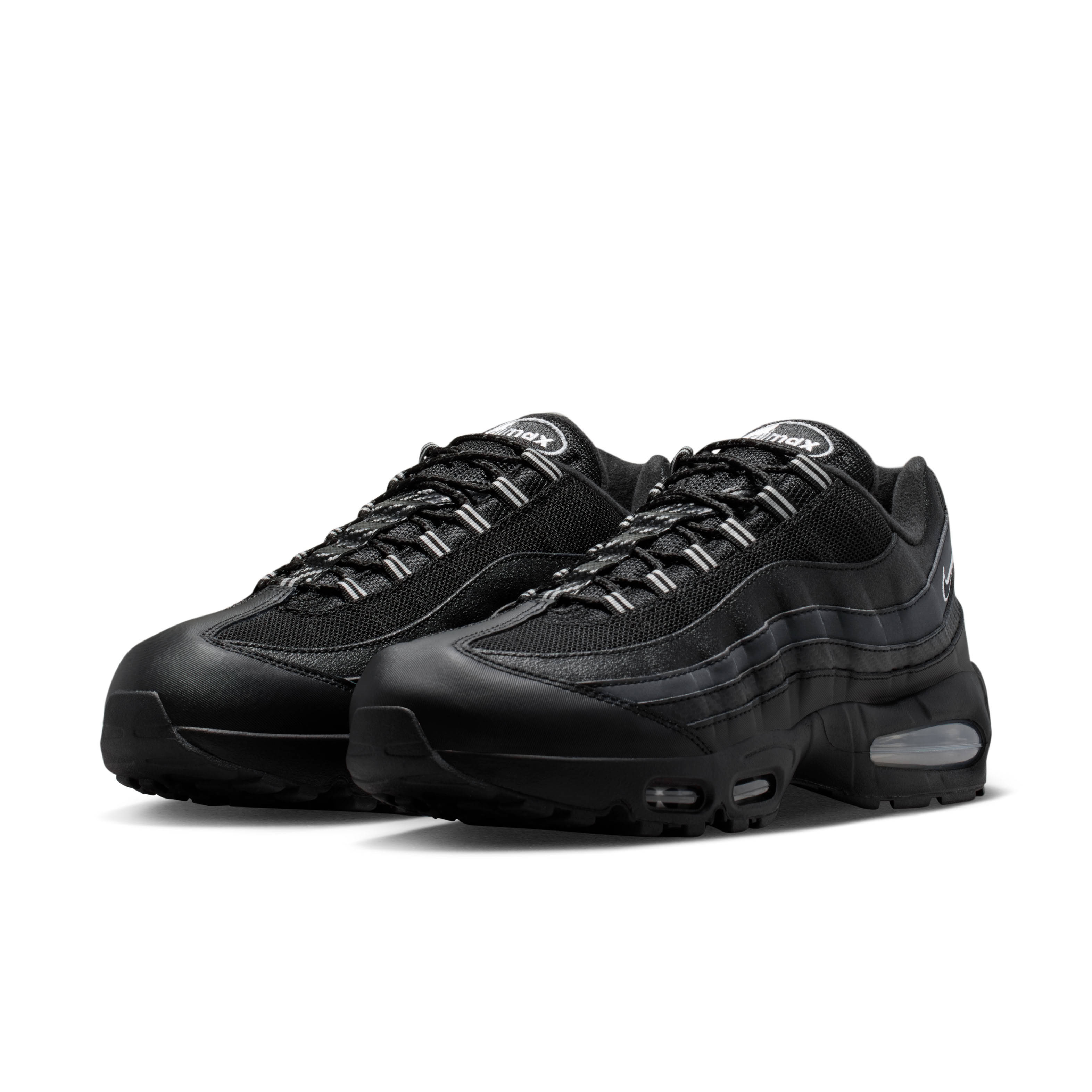 Nike Air Max 95 Big Bubble Black Metallic Silver Pair
