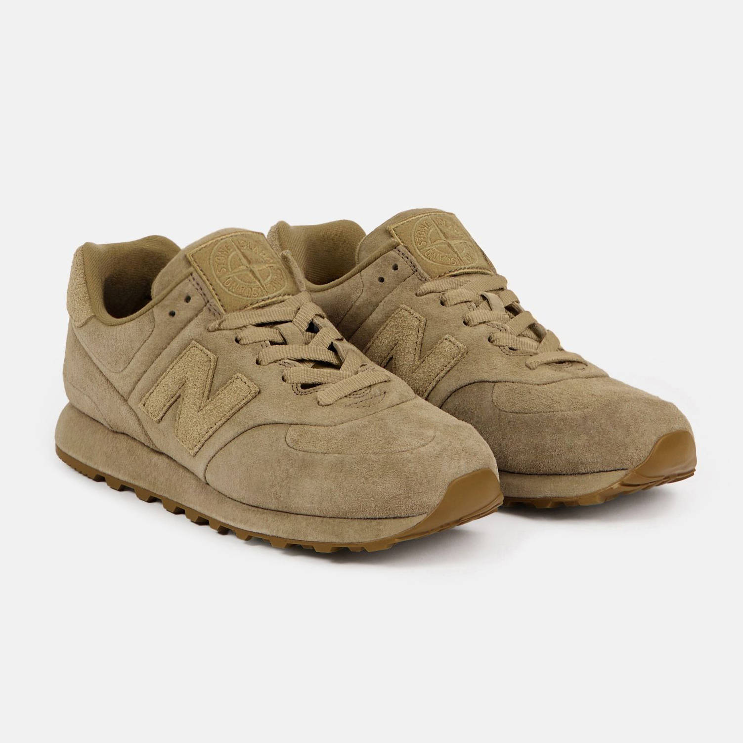Stone Island x New Balance 574 Ghost Beige front