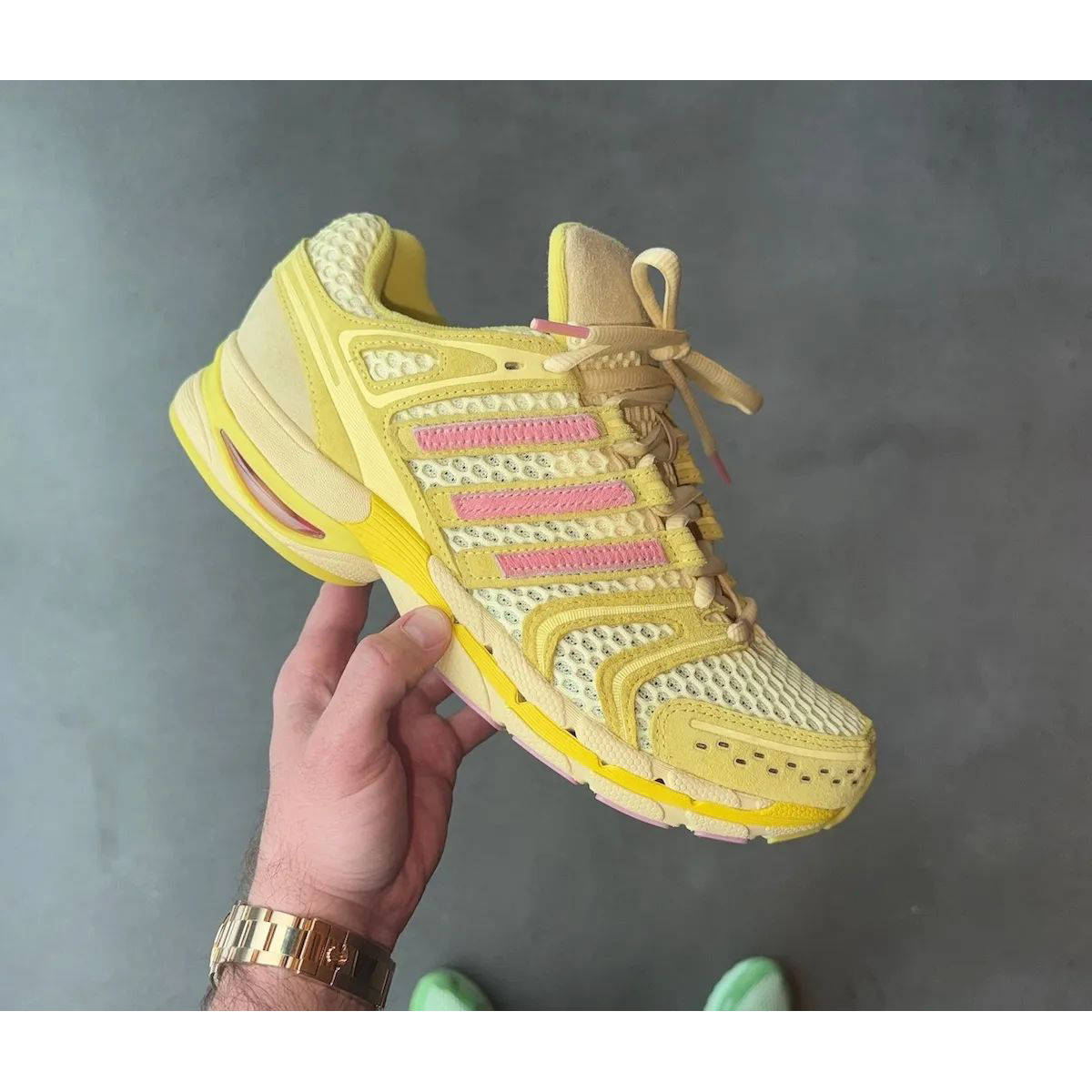 Unheardof x adidas Adistar Control 5 Piggy Runner 2.0 Yellow side
