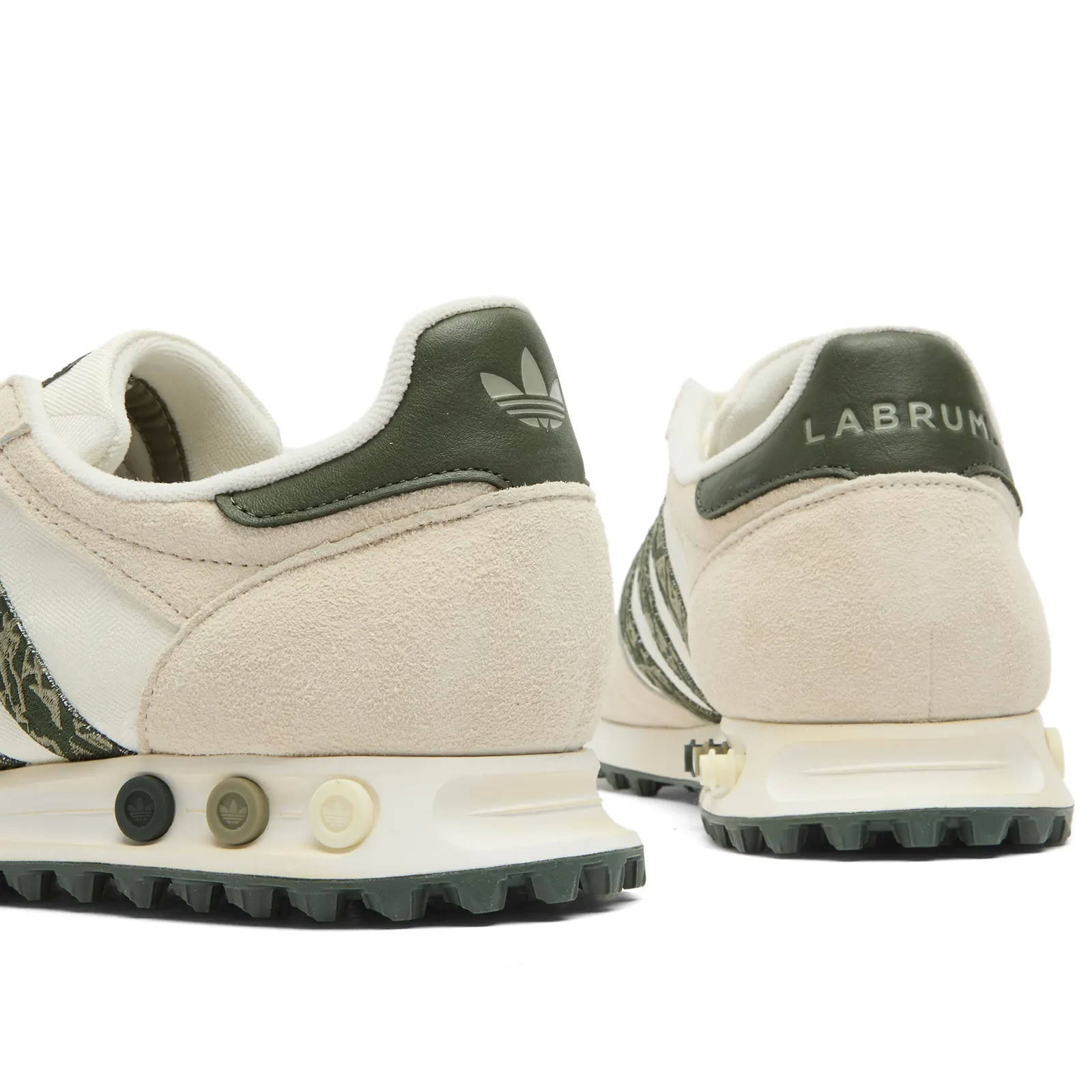 END. x Labrum x adidas LA Trainer Shadow Green Heel