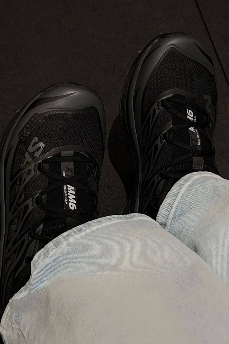 MM6 x Salomon XT-MM6 Triple Black on foot