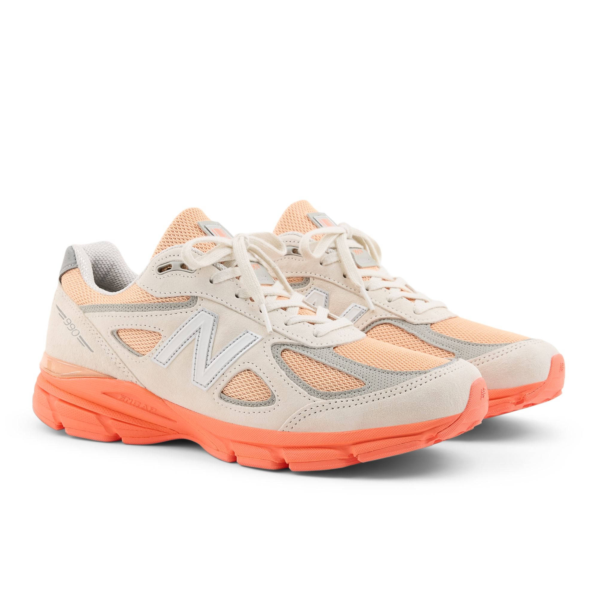New Balance 990v4 Moonbeam Tangerine Heat U990MO4 front