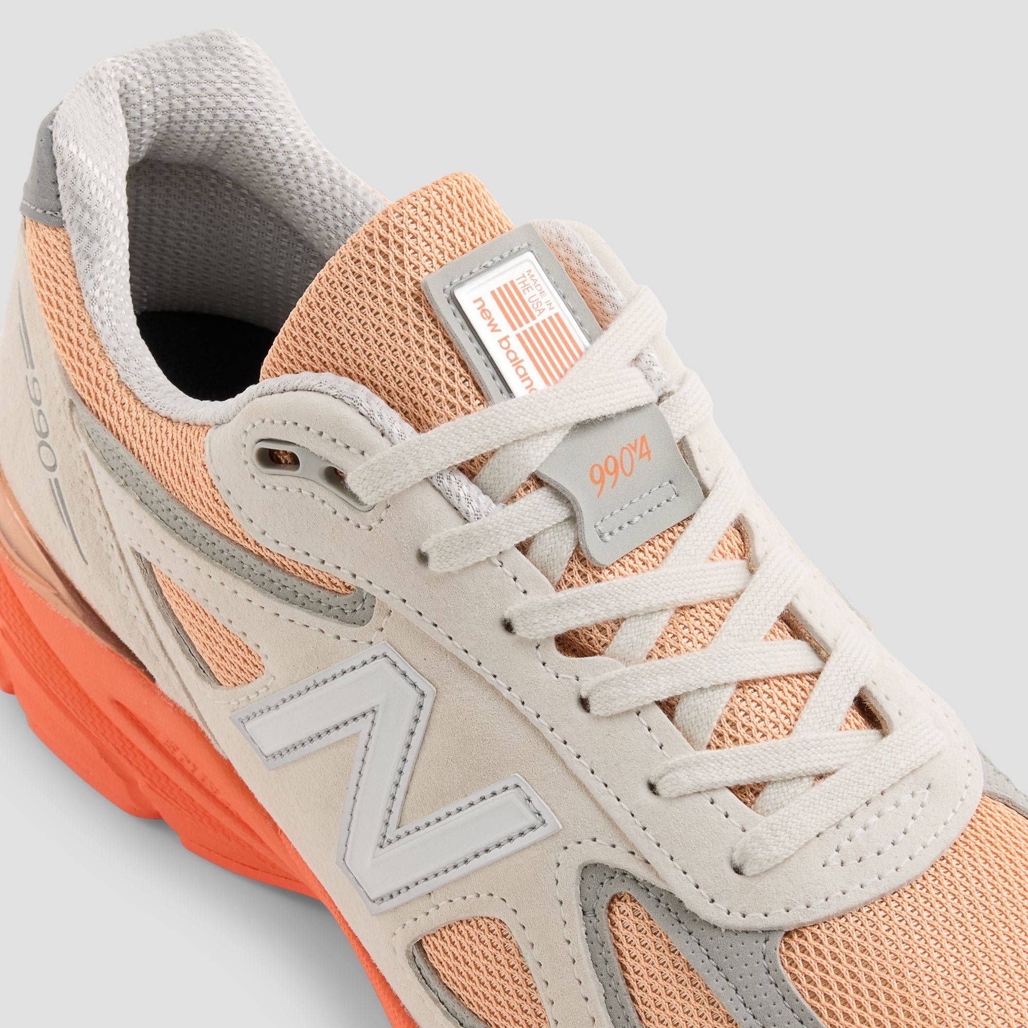 New Balance 990V4 Moonbeam Tangerine Heat