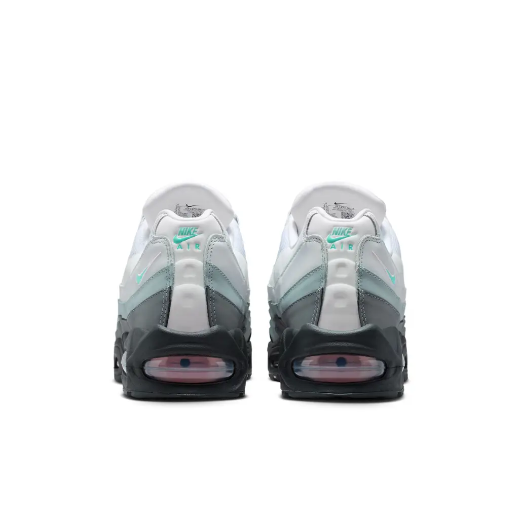 Nike Air Max 95 Big Bubble Apple Pink heel detail showing Big Bubble Air unit with Pink Foam highlight