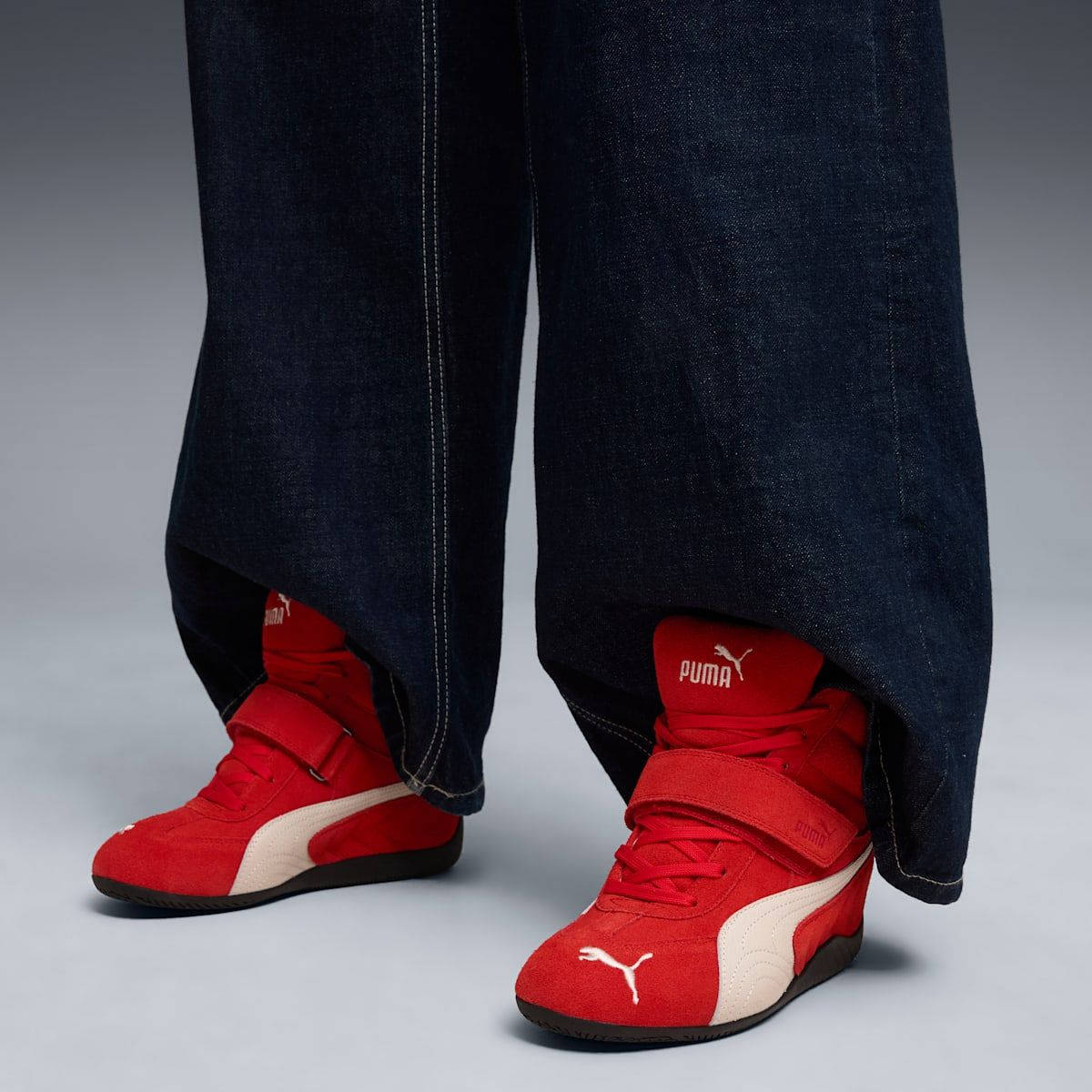 PUMA Speedcat Wedge Red White 408119-02 on foot