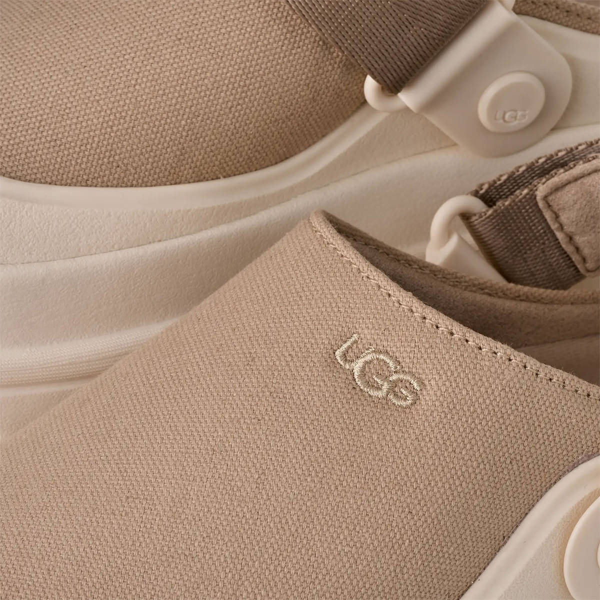 UGG GoldenGlow Canvas Clog Mustard Seed Detail