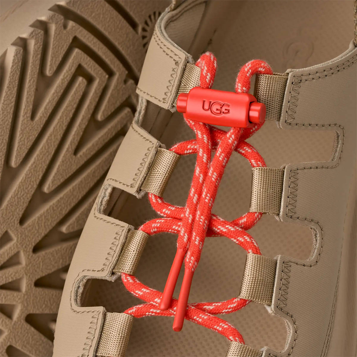 UGG GoldenGlow Toggle Sandal Mustard Seed Detail