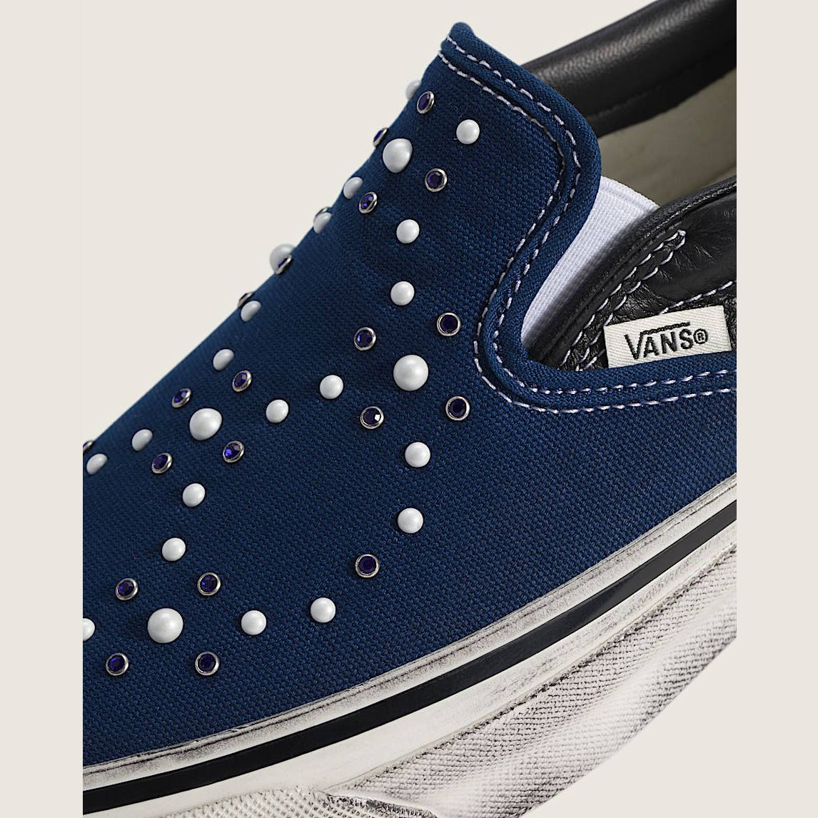 Vans LX Classic Slip-On 98 Pearlized Pack Indigo VN000D9PIND tongue