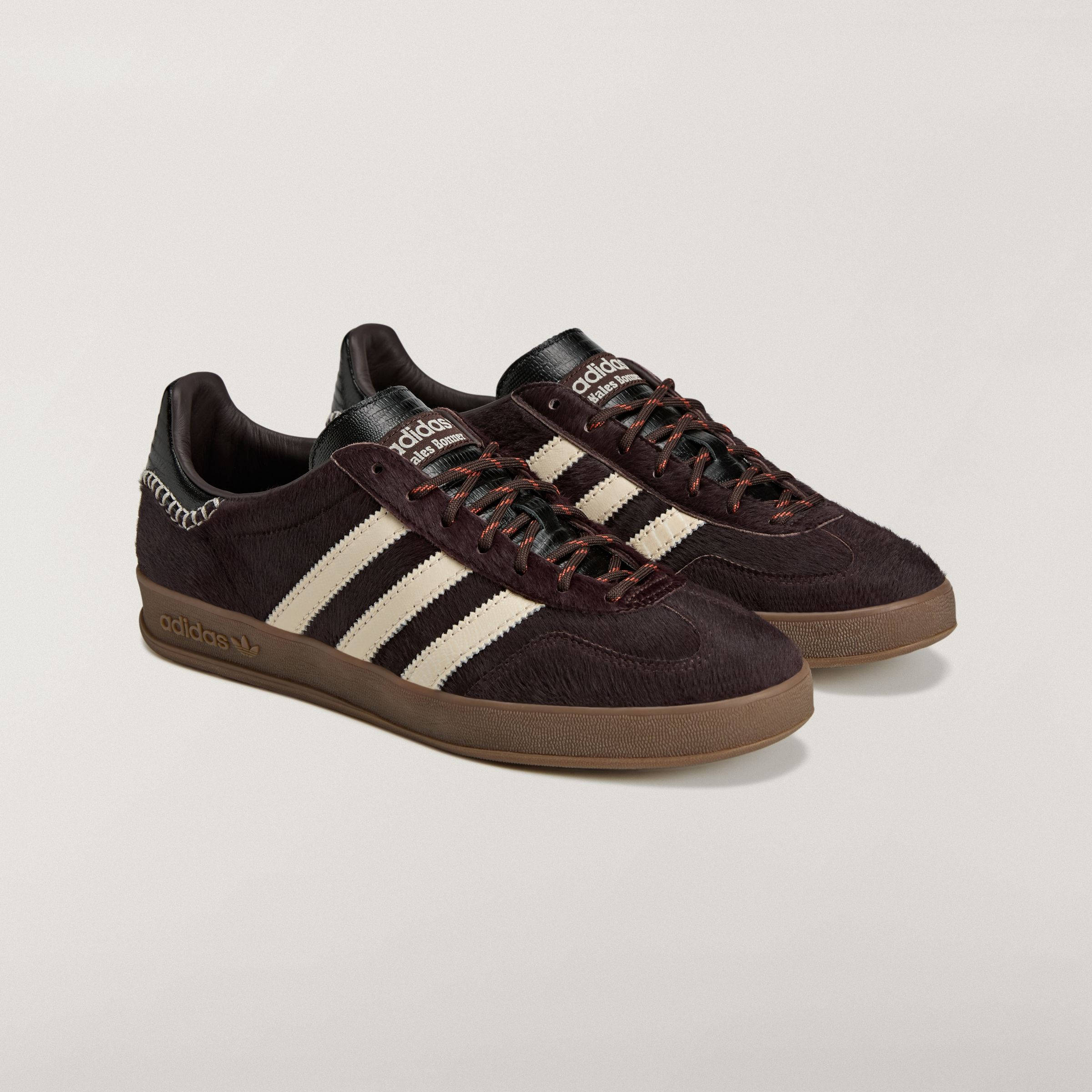 Wales Bonner x adidas Gazelle Indoor Pony Hair Dark Brown KK3640 front