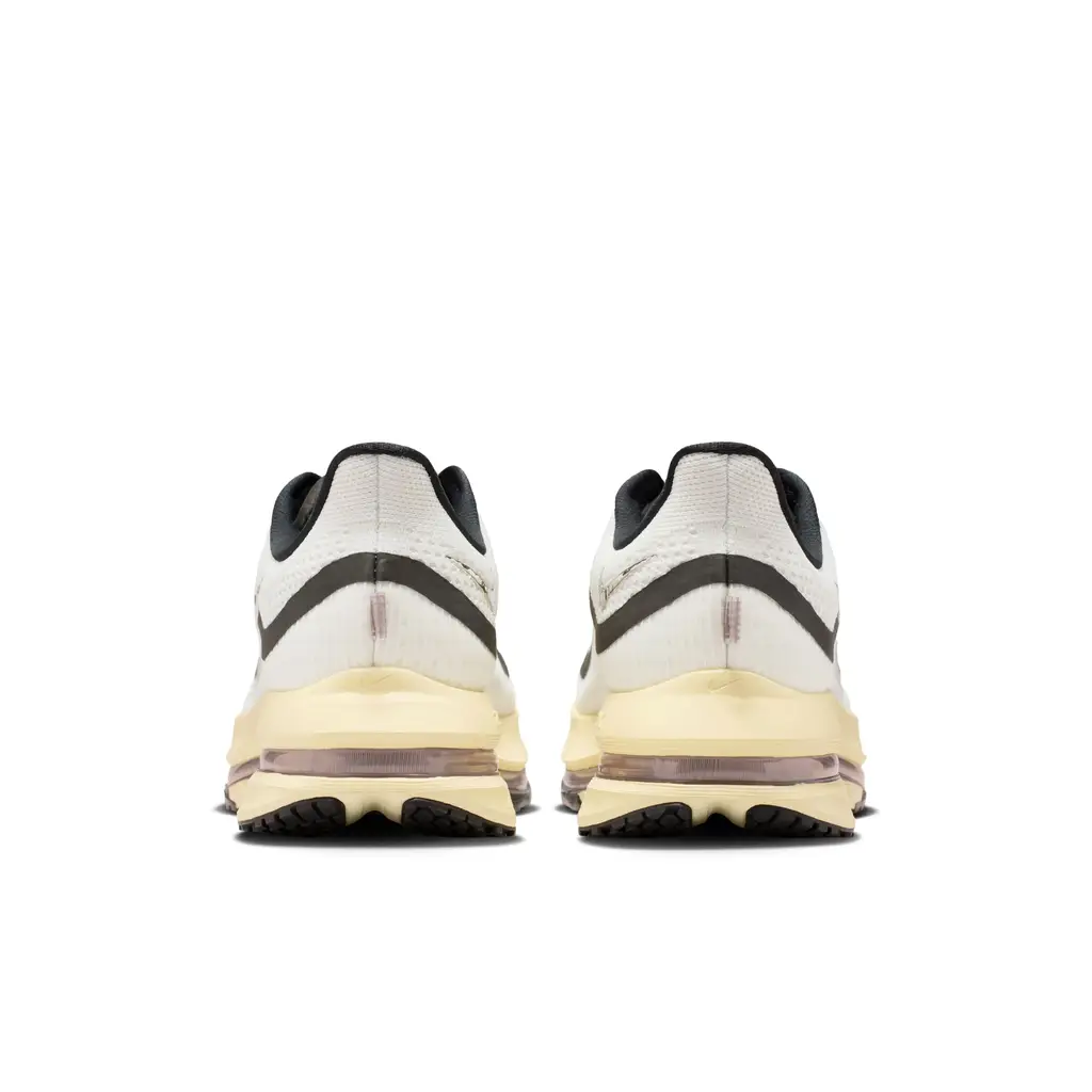 A Ma Maniere x Nike Pegasus Premium Summit White heel detail showing AMM A branding and metallic silver Swoosh