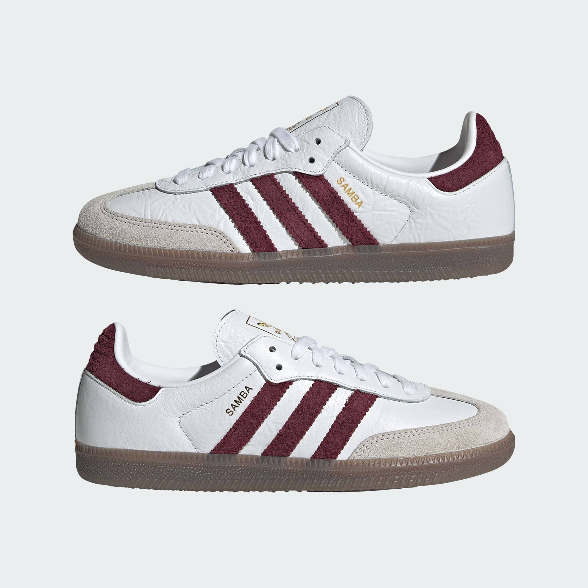adidas Samba OG White Maroon Gum LA0973 feature