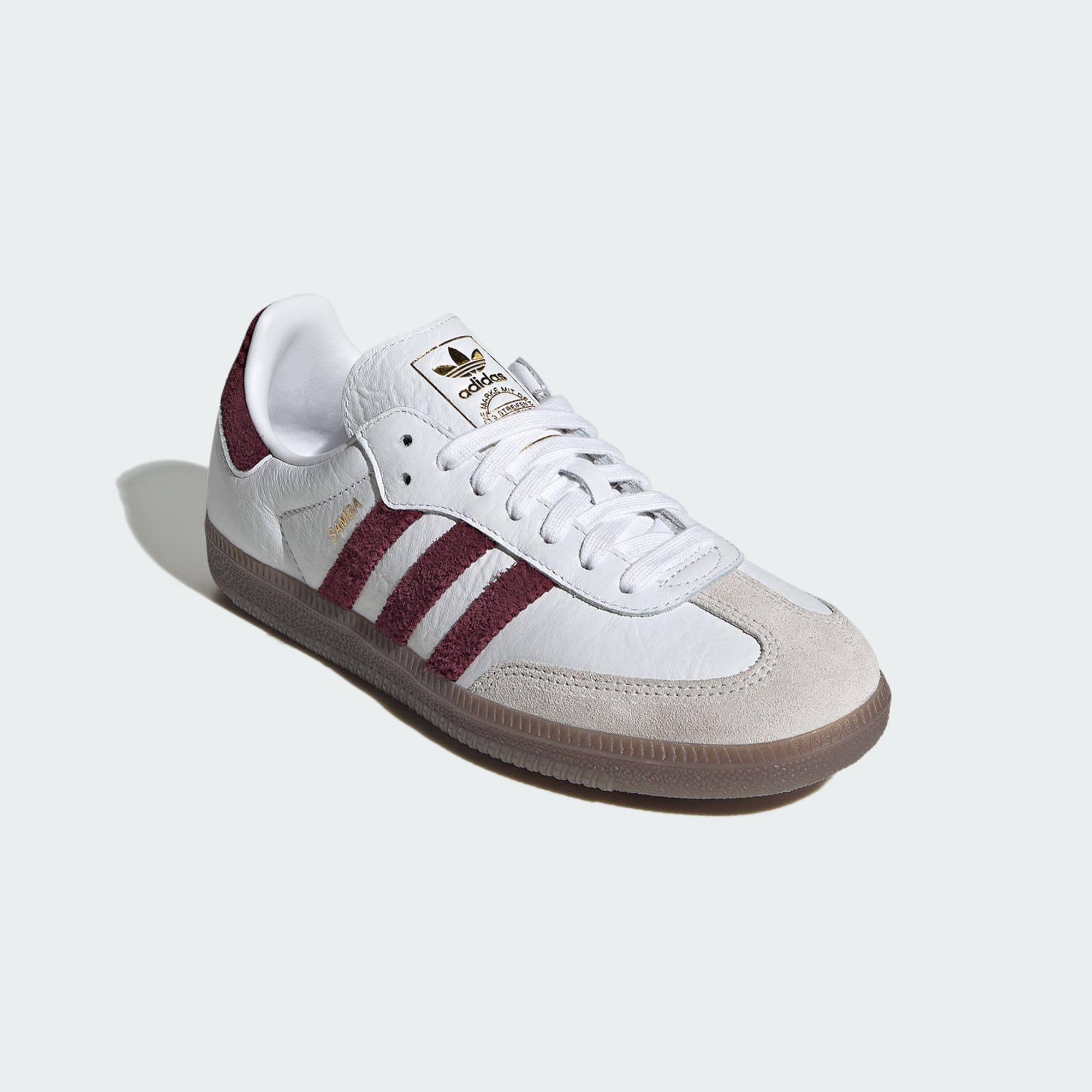 adidas Samba OG White Maroon Gum LA0973 front