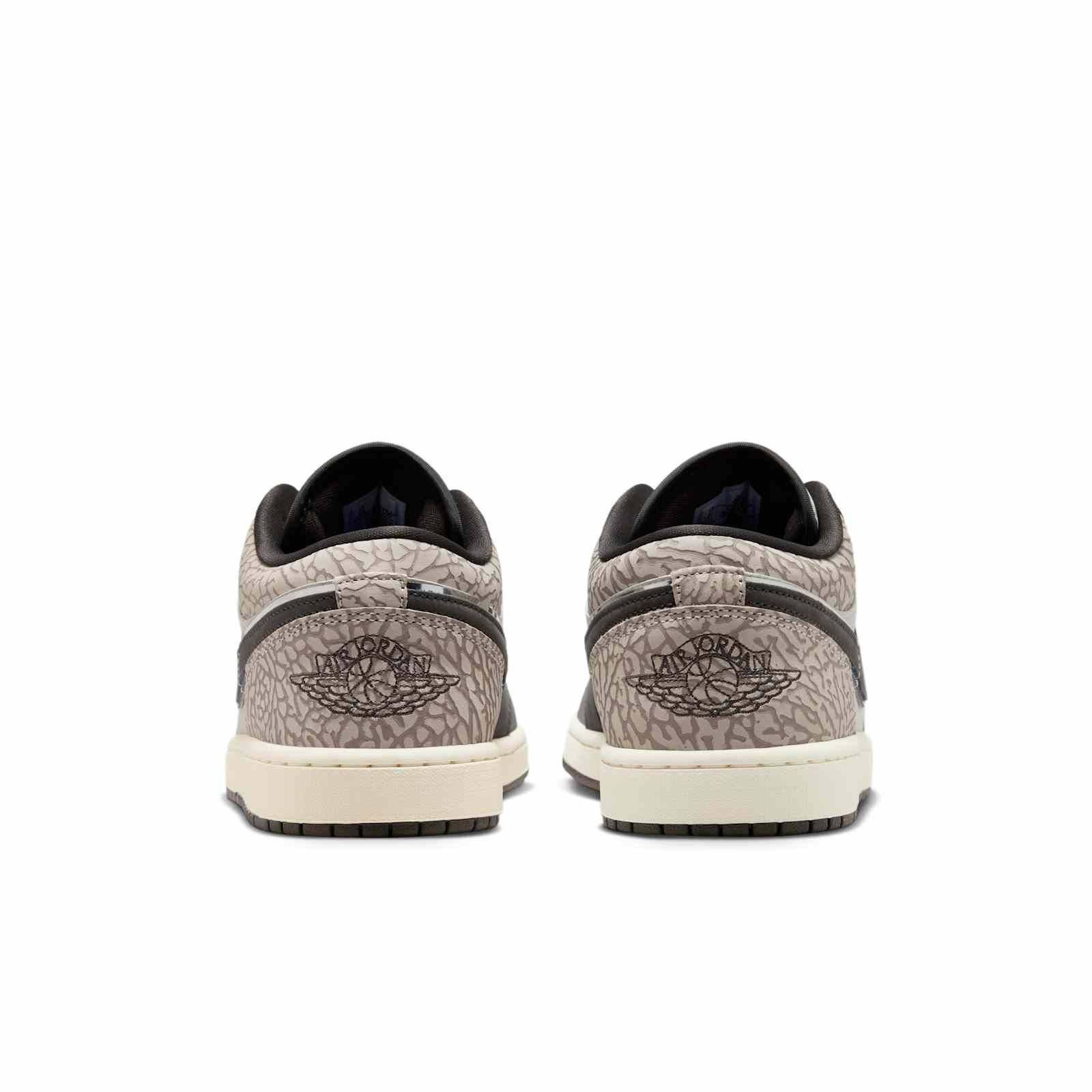 Air Jordan 1 Low Sail Deep Pewter Elephant Print IU2268-100 back