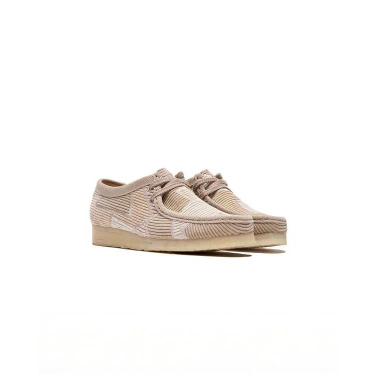 Aleali May x Clarks Wallabee Beige Corduroy 26185905 front