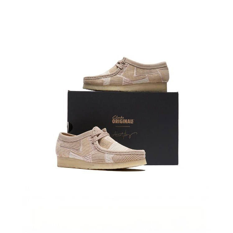 Aleali May x Clarks Wallabee Beige Corduroy 26185905 with box