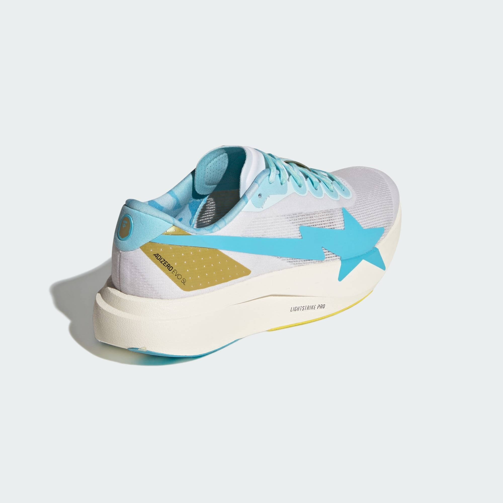 BAPE x adidas Adizero EVO SL Blue Pink Gold KJ5751 back