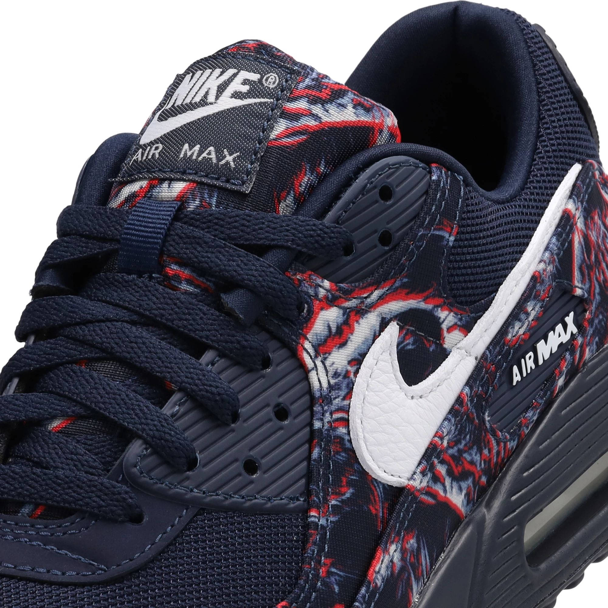 Nike Air Max 90 Premium Printed Canvas Blue Multi IQ0171-900 tongue