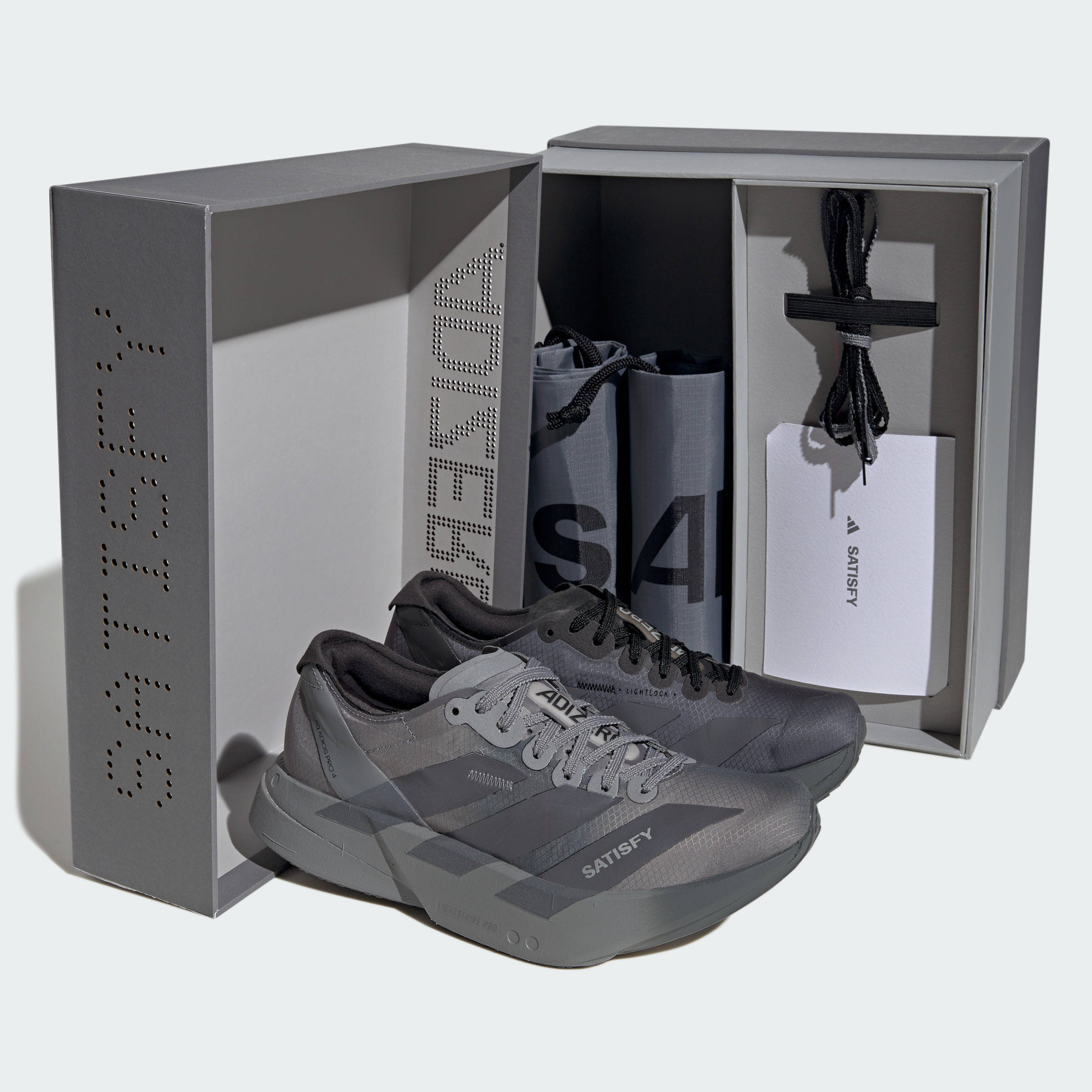 SATISFY x adidas Adizero Adios Pro 4 Black Pack