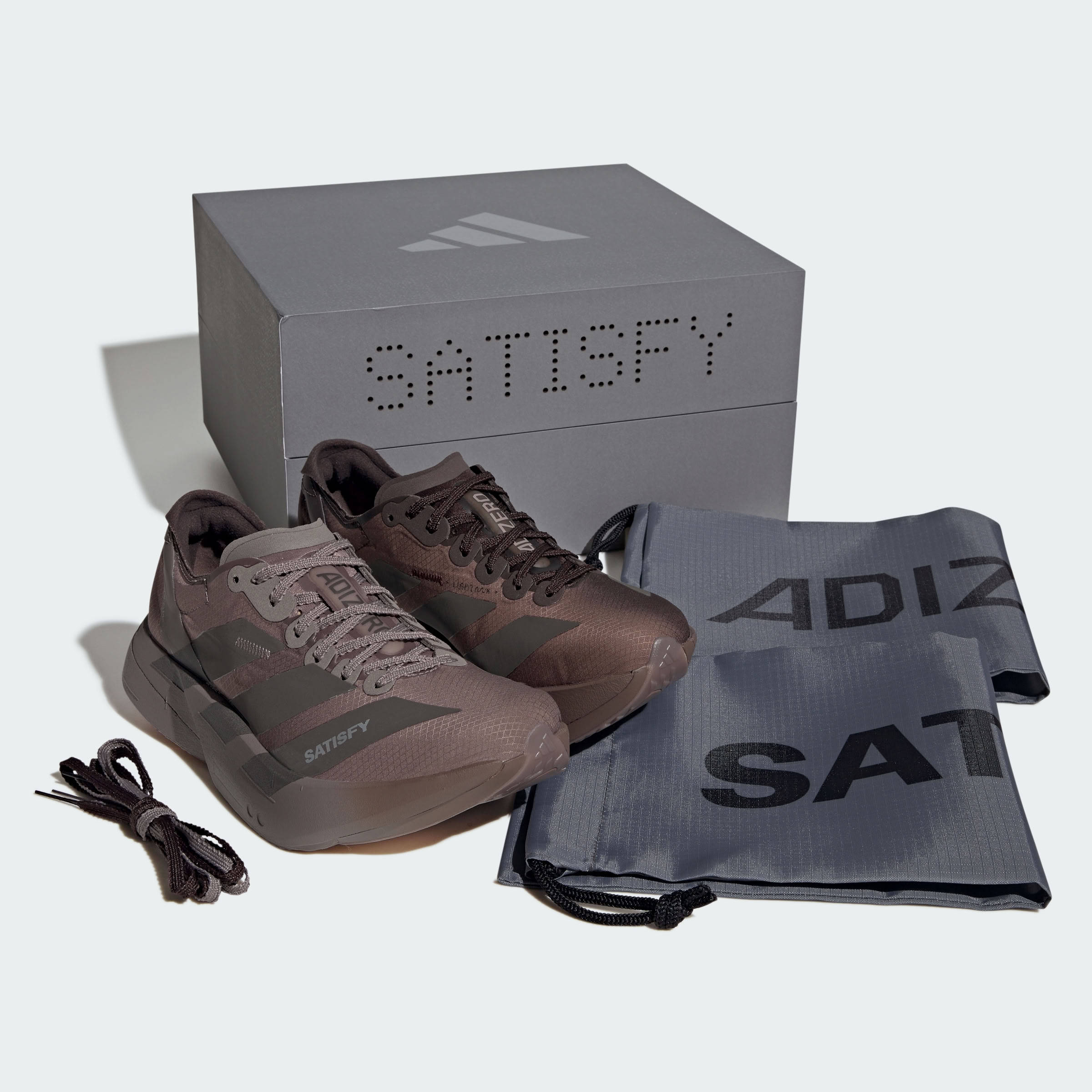 SATISFY x adidas Adizero Adios Pro 4 Brown Pack