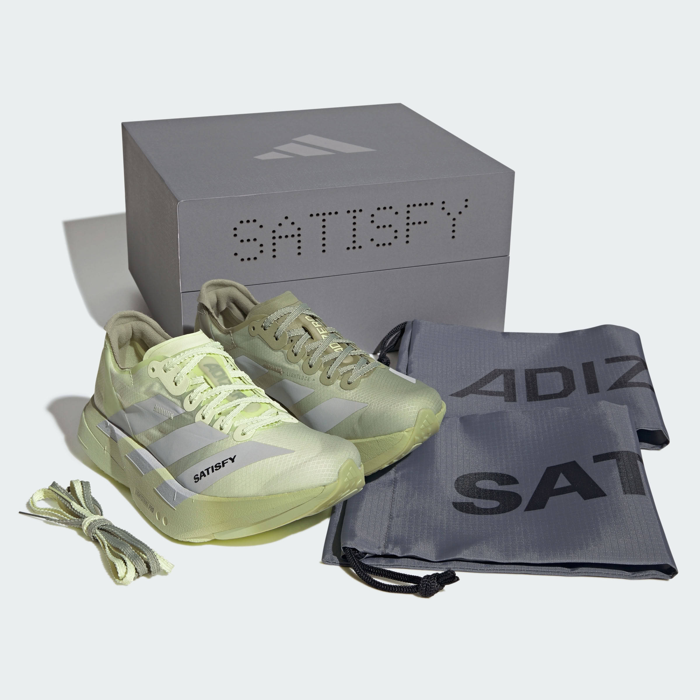 SATISFY x adidas Adizero Adios Pro 4 Sage Pack