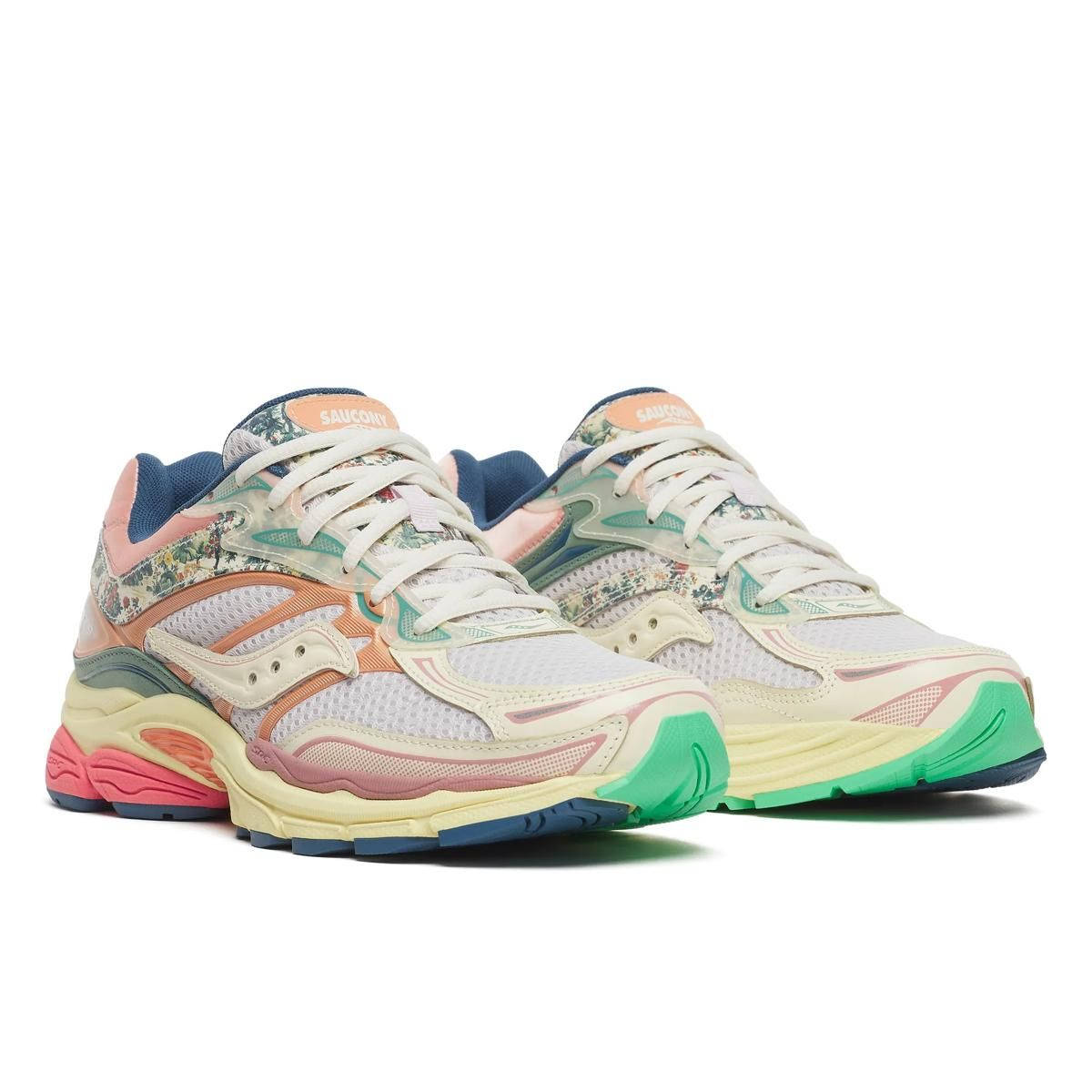 Saucony ProGrid Omni 9 Floral Beige Blue S71015-1 front
