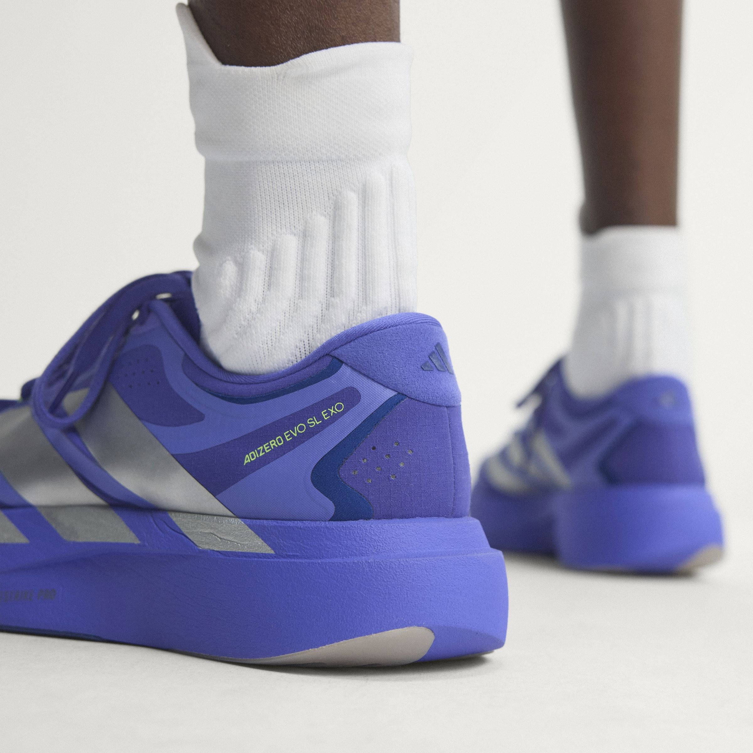 adidas Adizero EVO SL EXO Solar Purple Silver KJ0424 on foot back