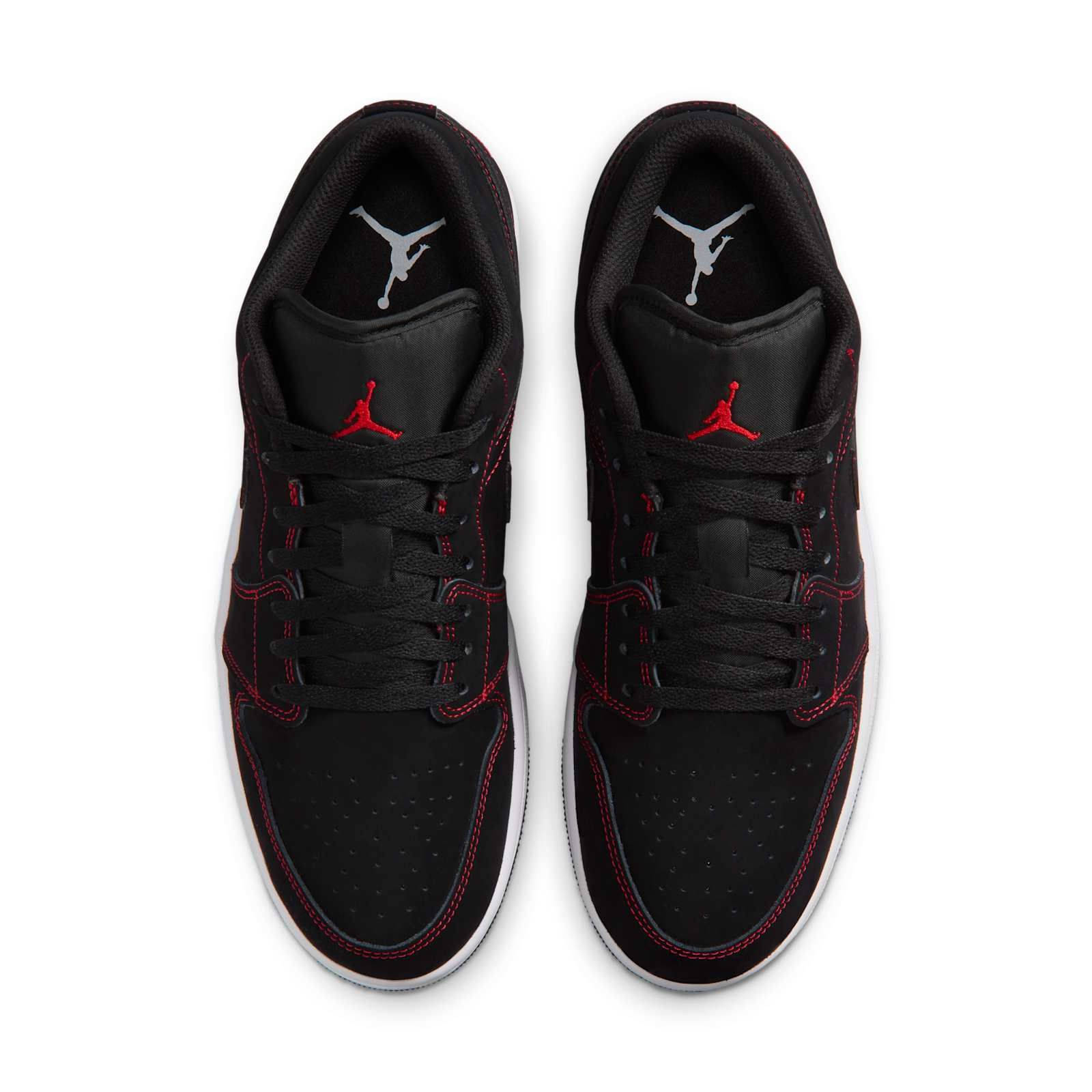 Air Jordan 1 Low Black University Red 553558-076 middle