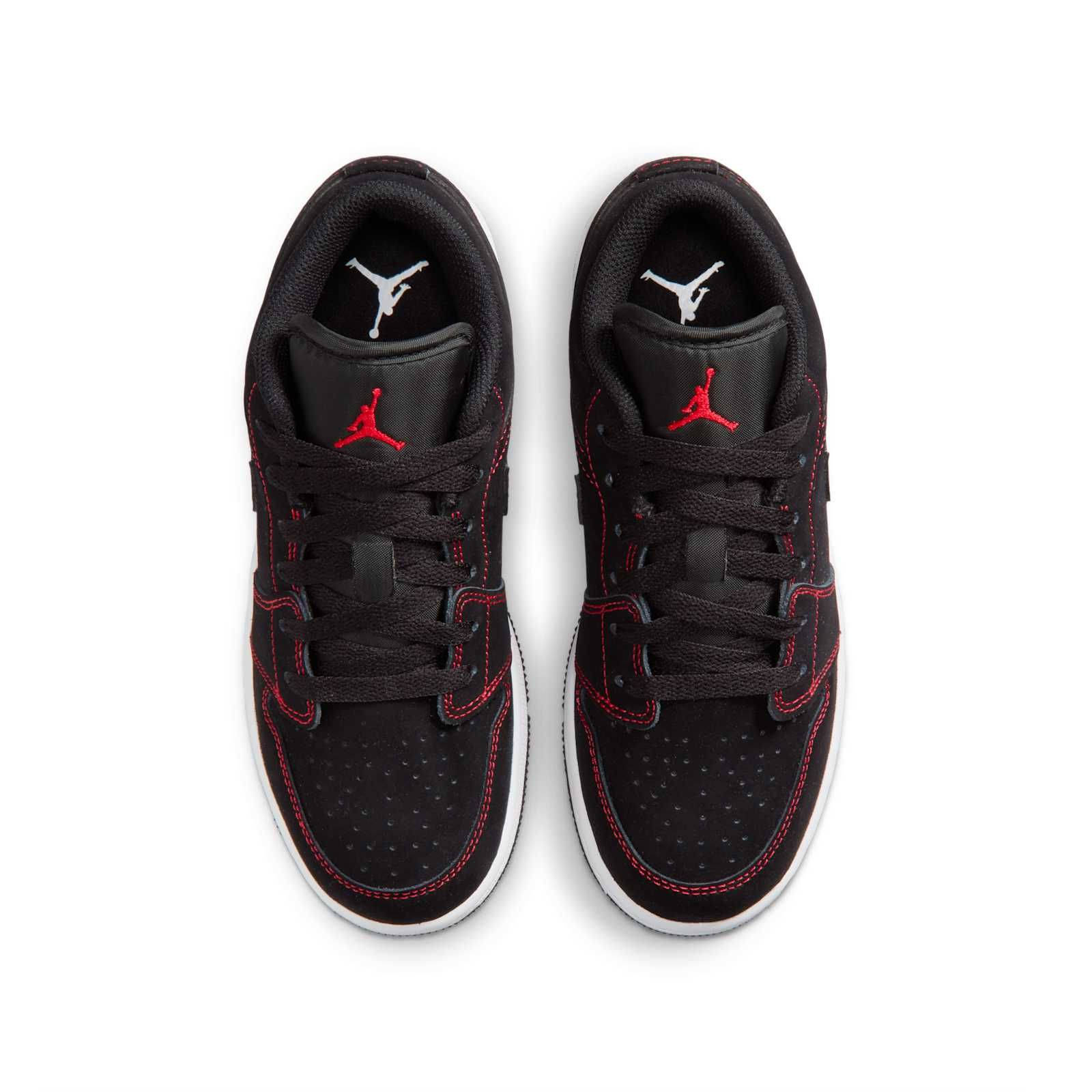 Air Jordan 1 Low GS Black University Red 553560-076 middle