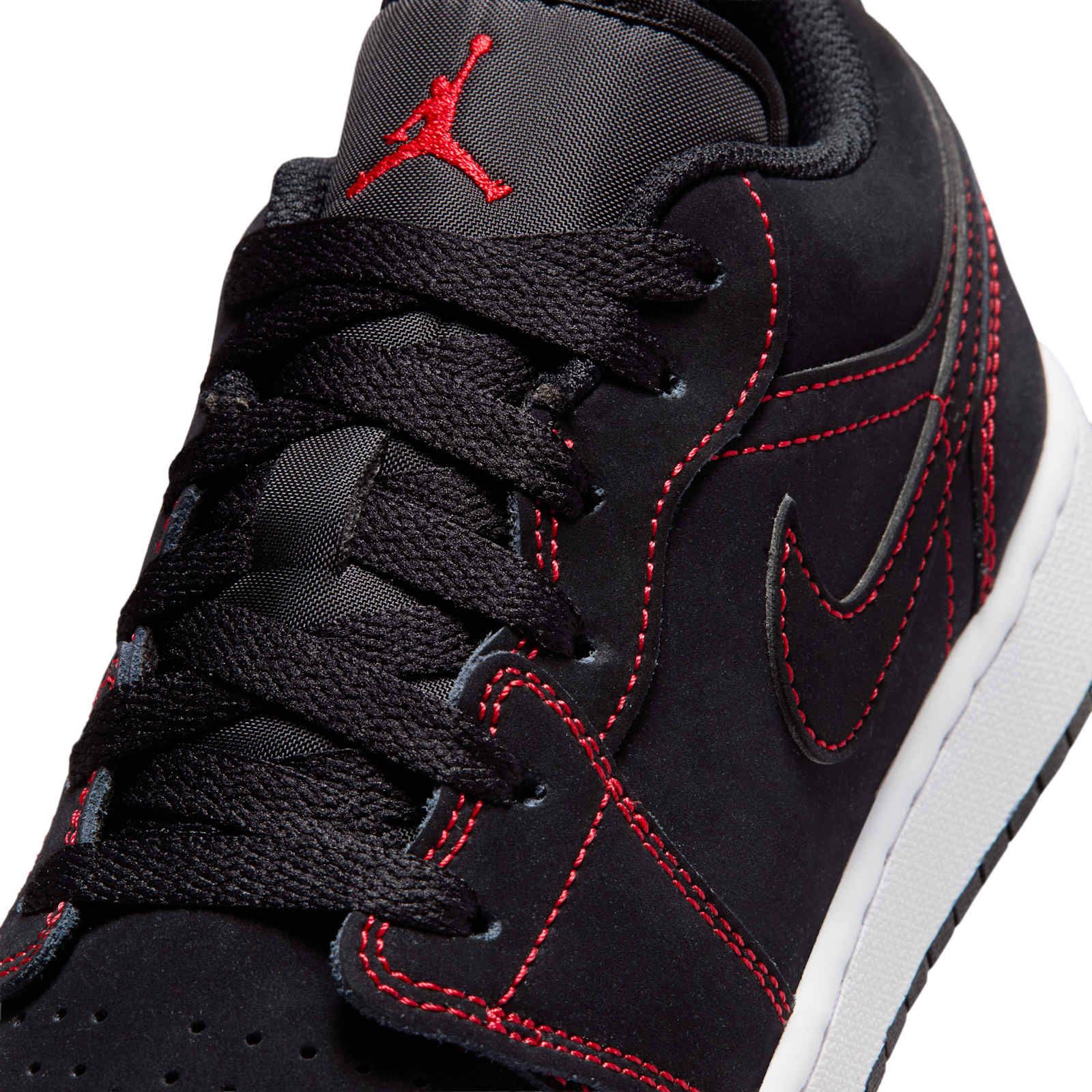 Air Jordan 1 Low GS Black University Red 553560-076 tongue
