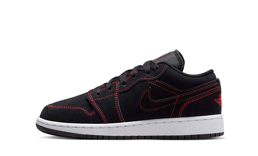 Air Jordan 1 Low GS Black University Red 553560-076