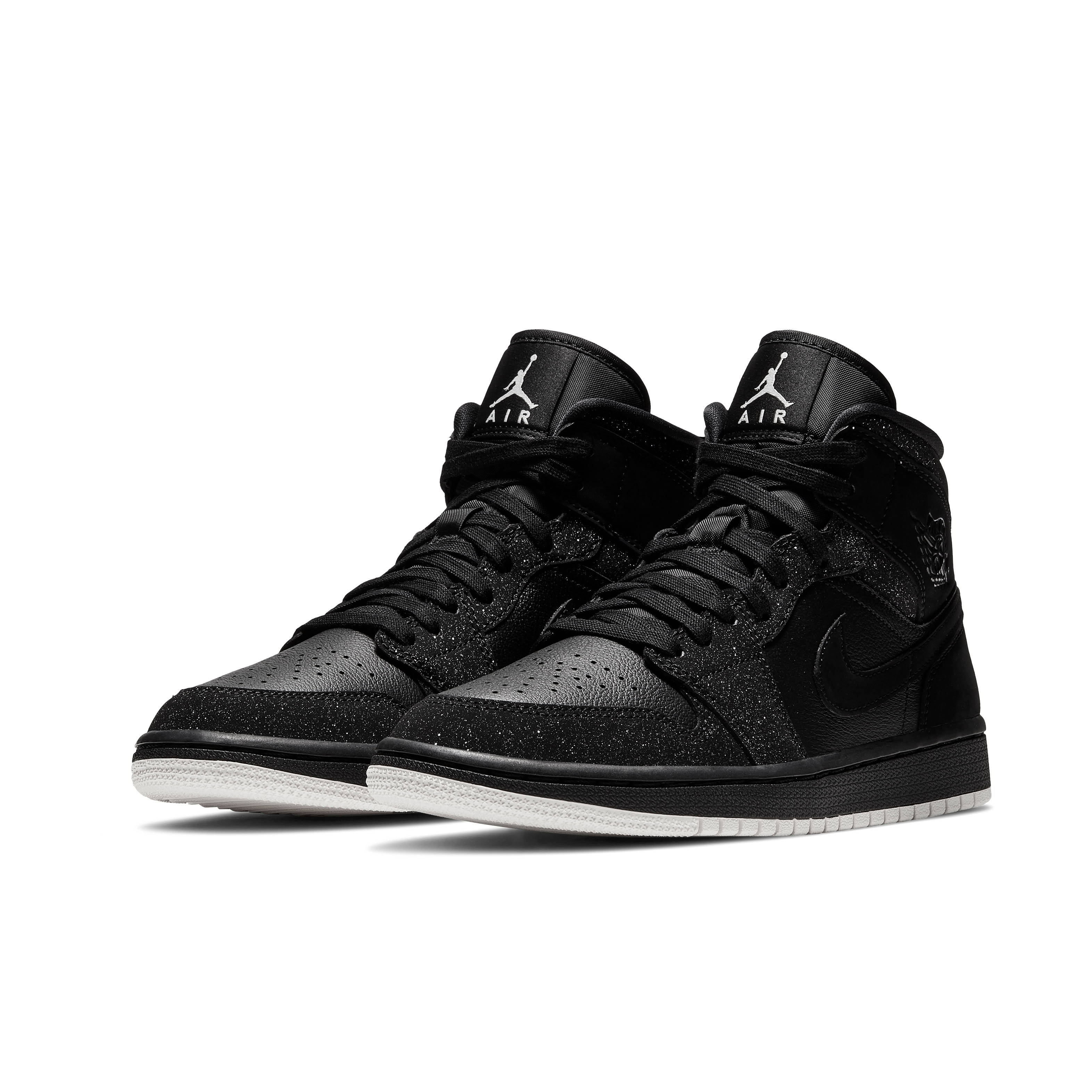 Air Jordan 1 Mid Black Glitter Pair