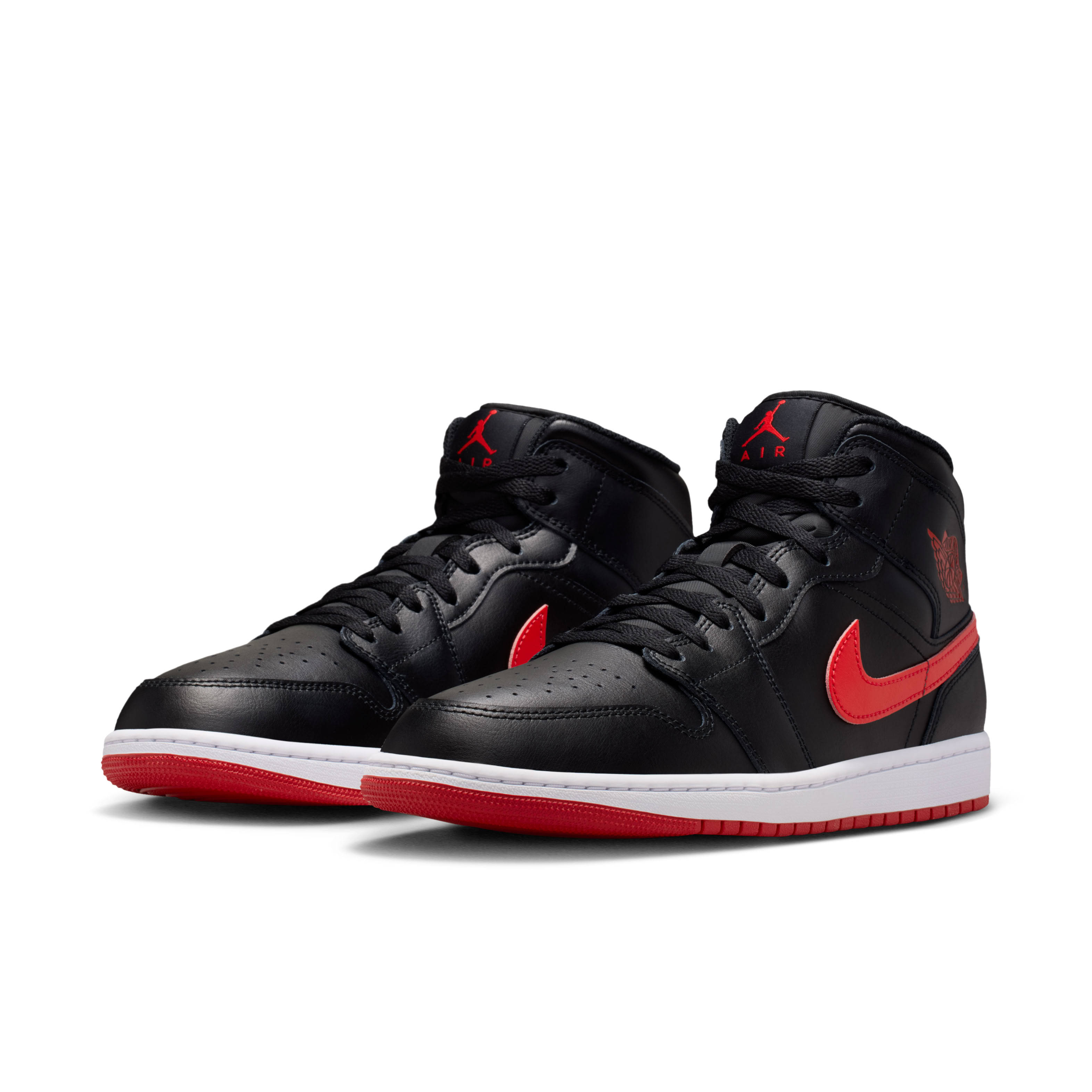 Air Jordan 1 Mid Black University Red Pair