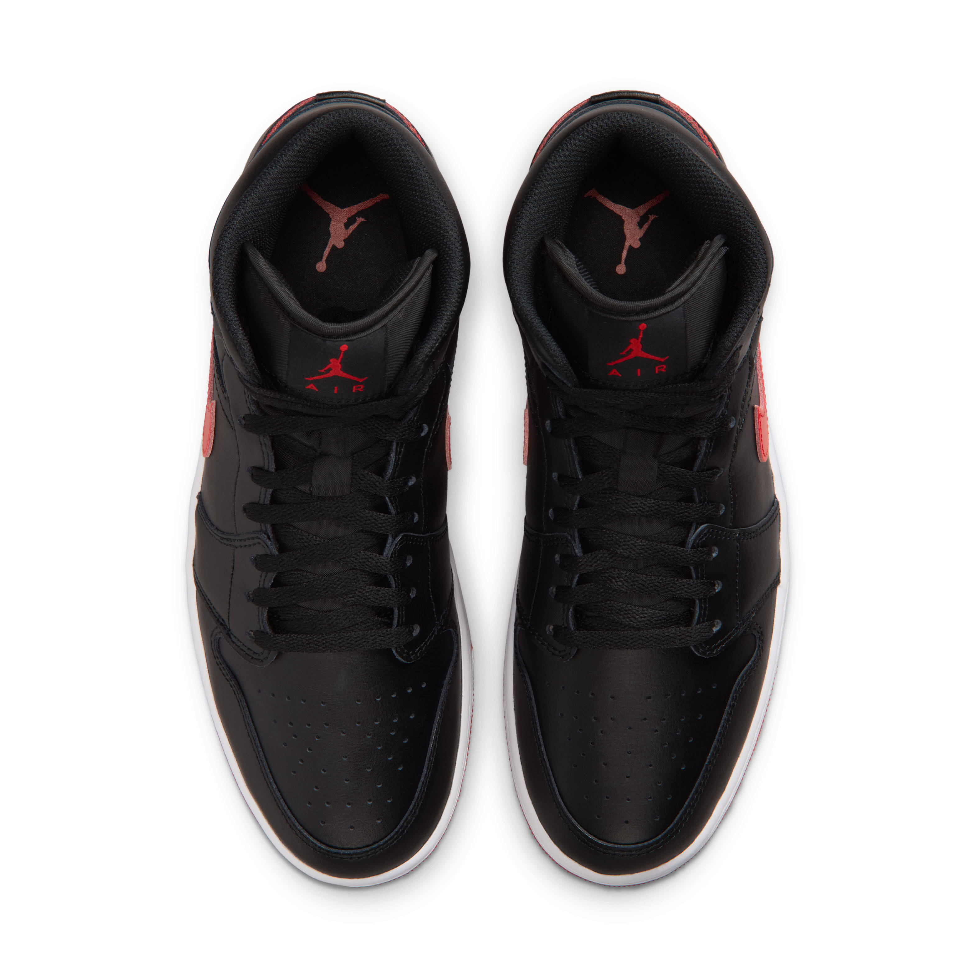 Air Jordan 1 Mid Black University Red Top