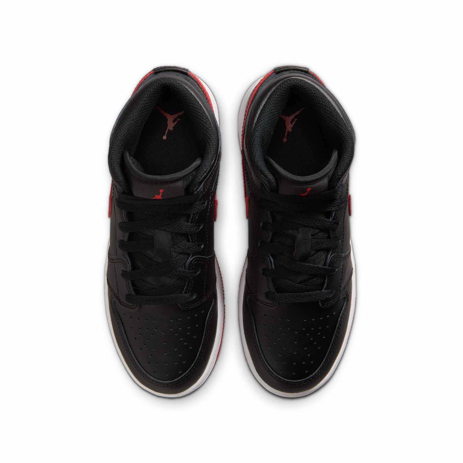Air Jordan 1 Mid GS Black University Red DQ8423-005 middle