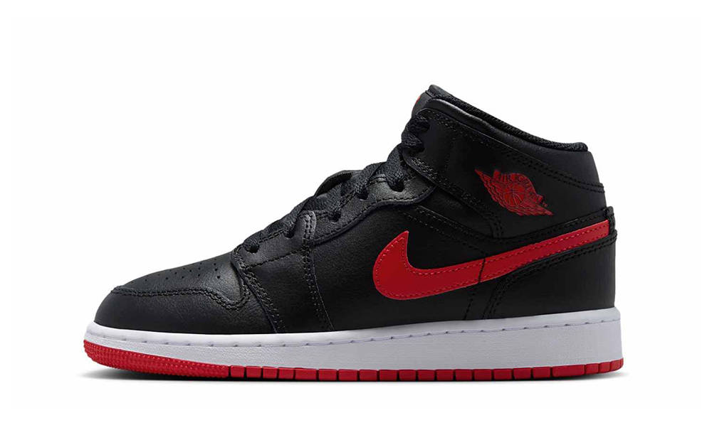 Air Jordan 1 Mid GS Black University Red DQ8423-005