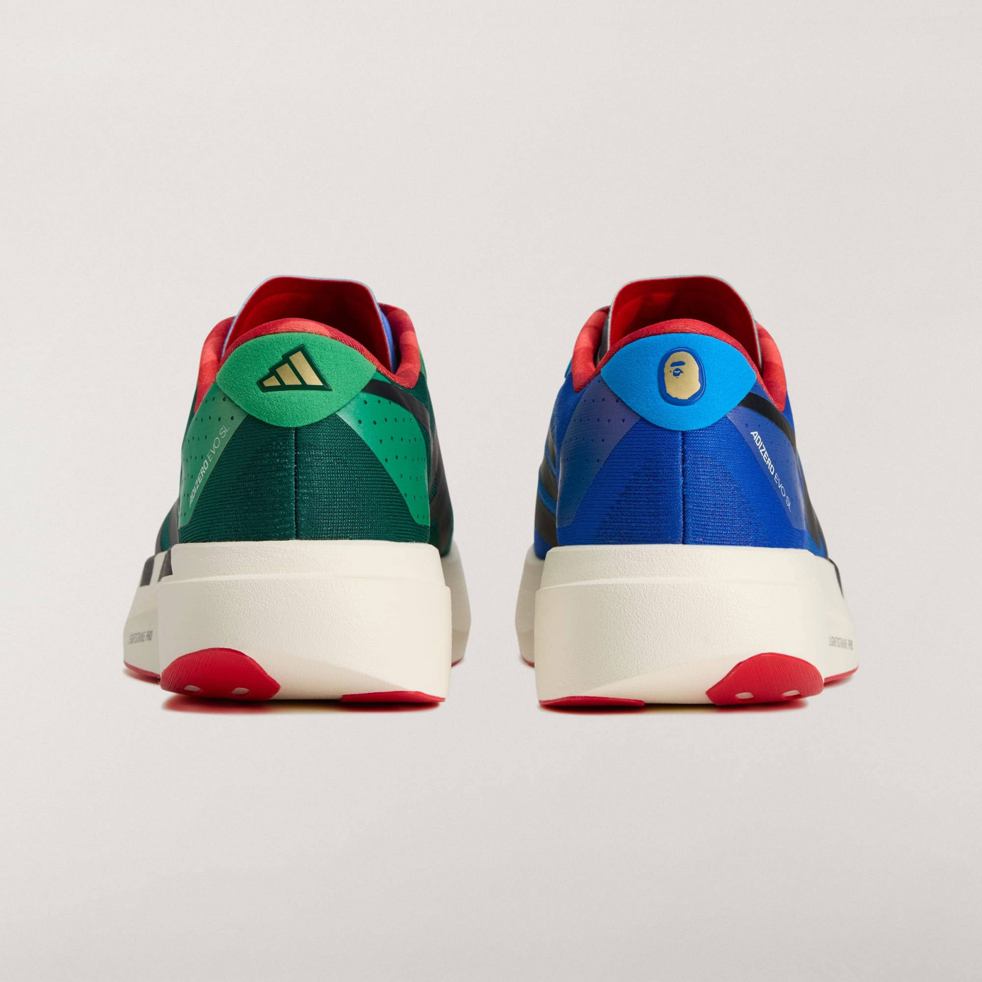 Bape x adidas Adizero EVO SL Green Multi Heel
