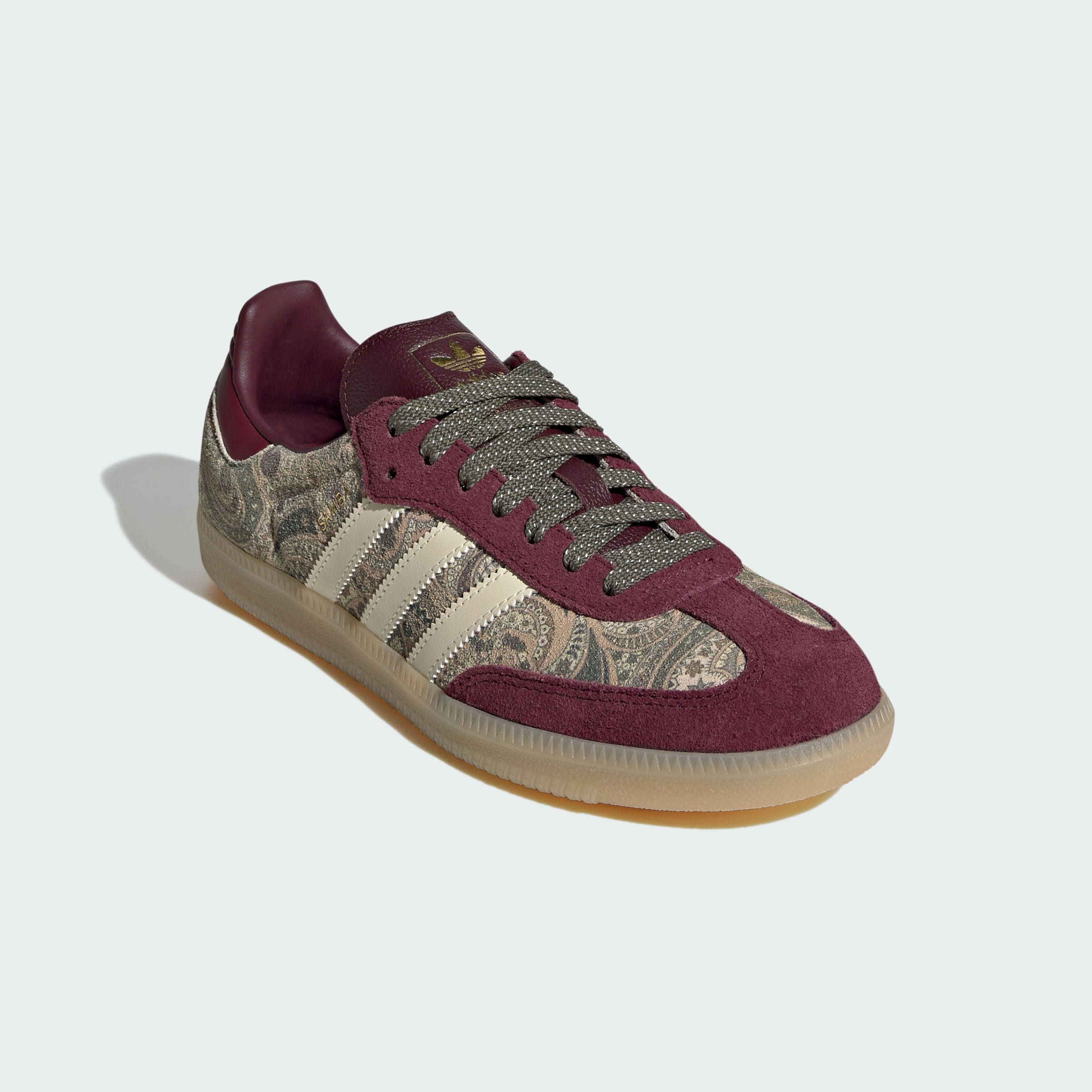 Liberty London x adidas Samba OG Maroon Warm Vanilla Front